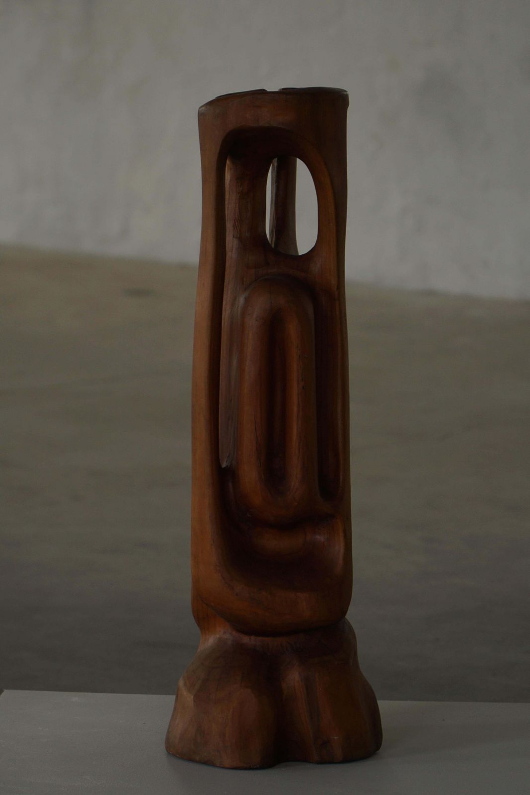 photo buy Large Wooden Sculpture "Female" By Ole Wettergren, Danish Modern, 1970s