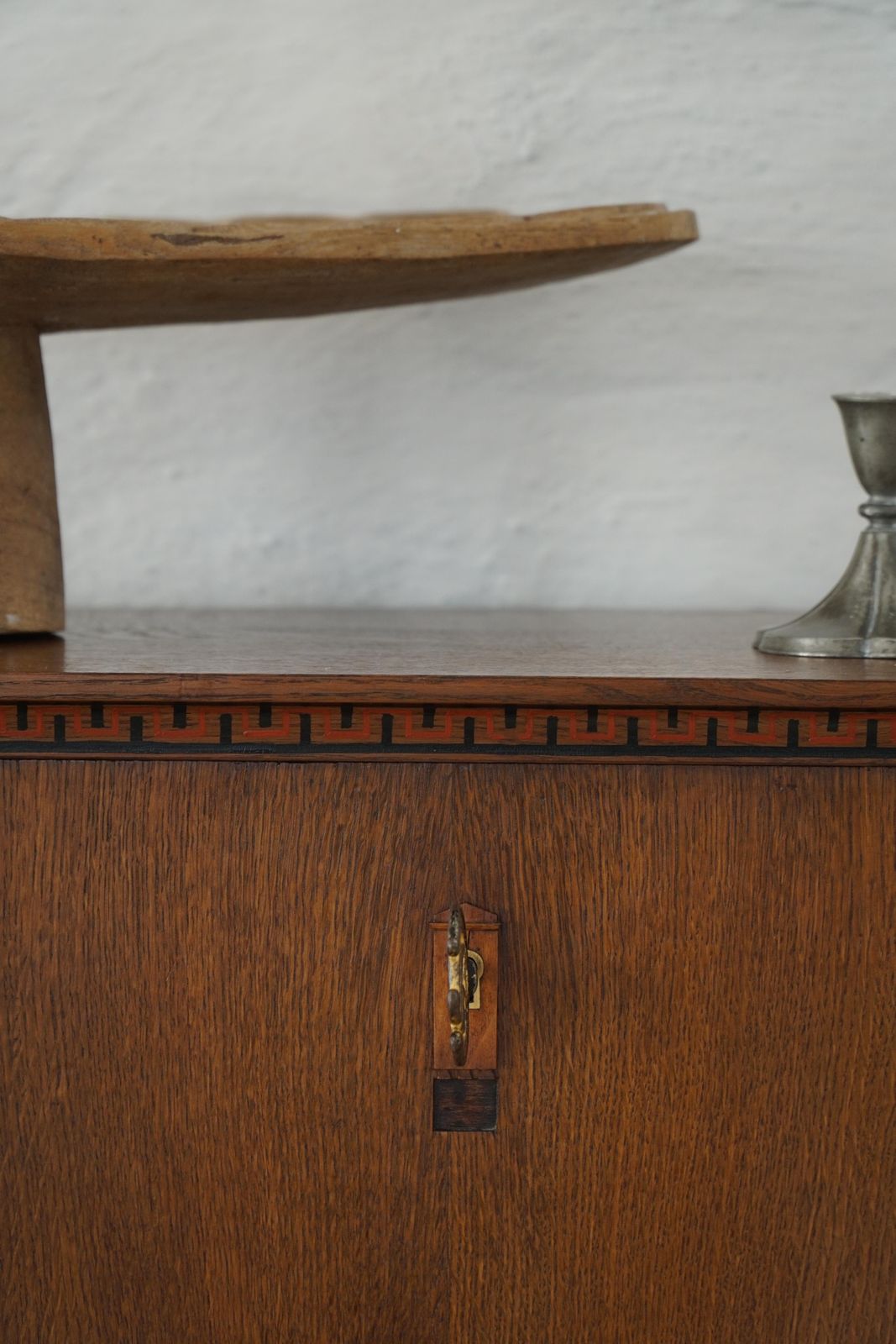 photo furniture Danish Modern, Unique Handcrafted Oak Secretary Cabinet, Mid 20th Century