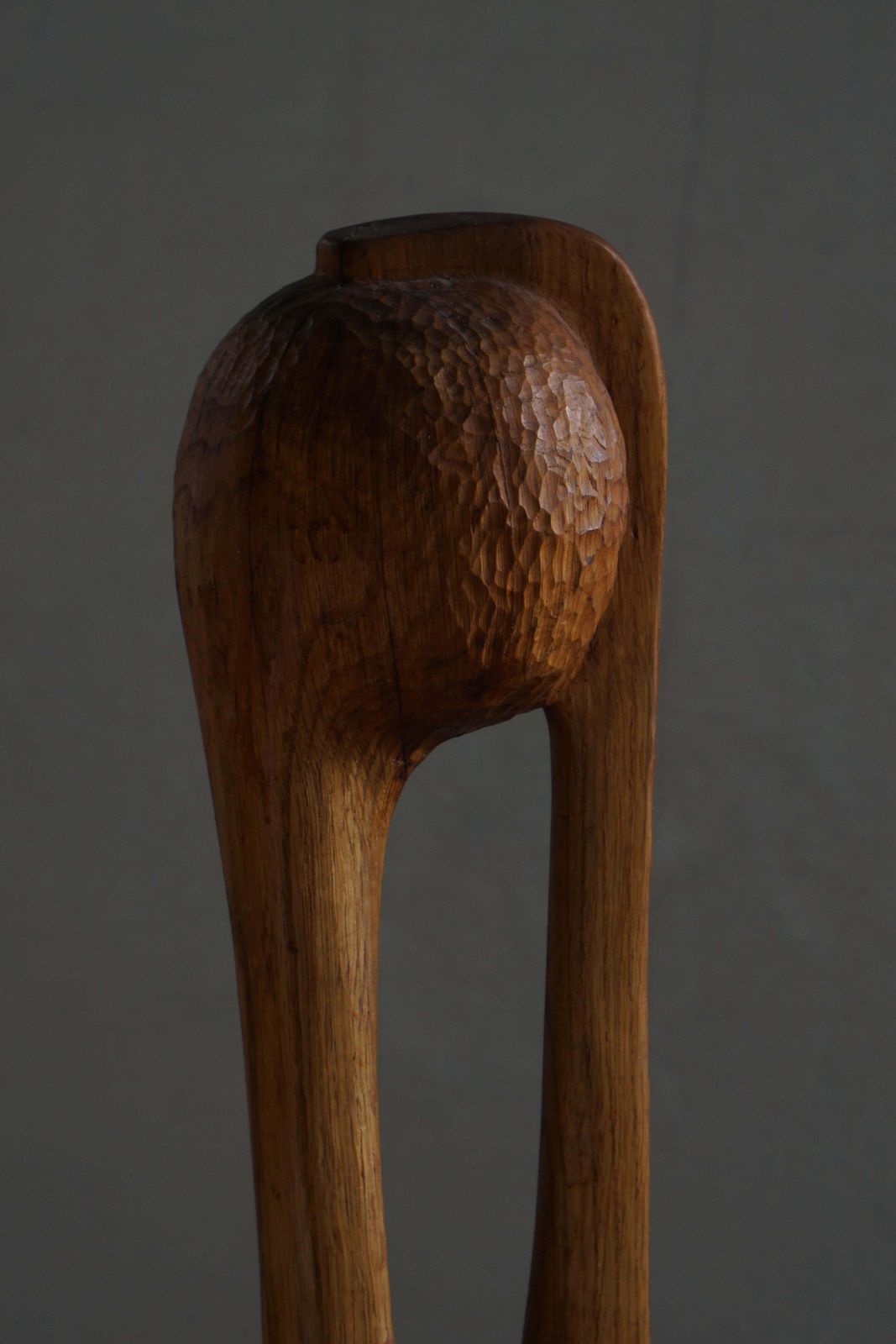 Wooden Sculpture "Den Eftertænksomme" By Ole Wettergren, Denmark, 1980s photo for sale