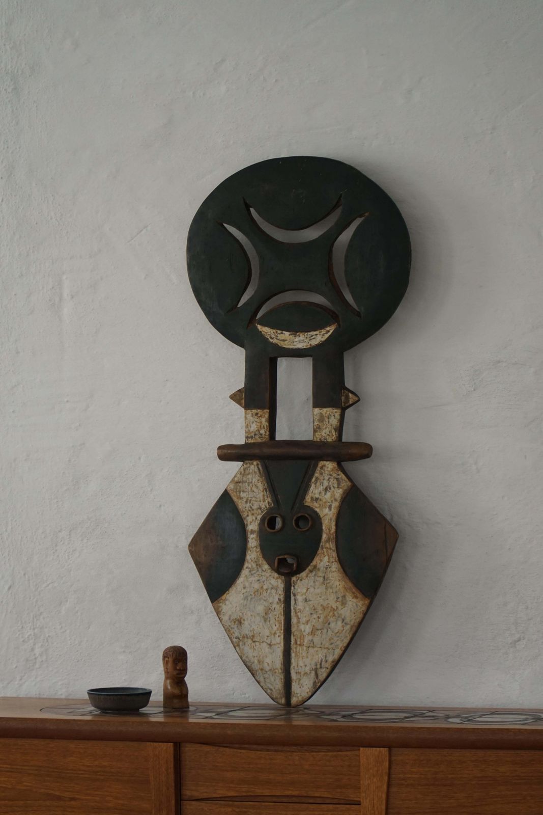 photo for sale 20th Century, Carved Wood Nafana Bedu Plank Mask, Tribal Art, Decorative Object