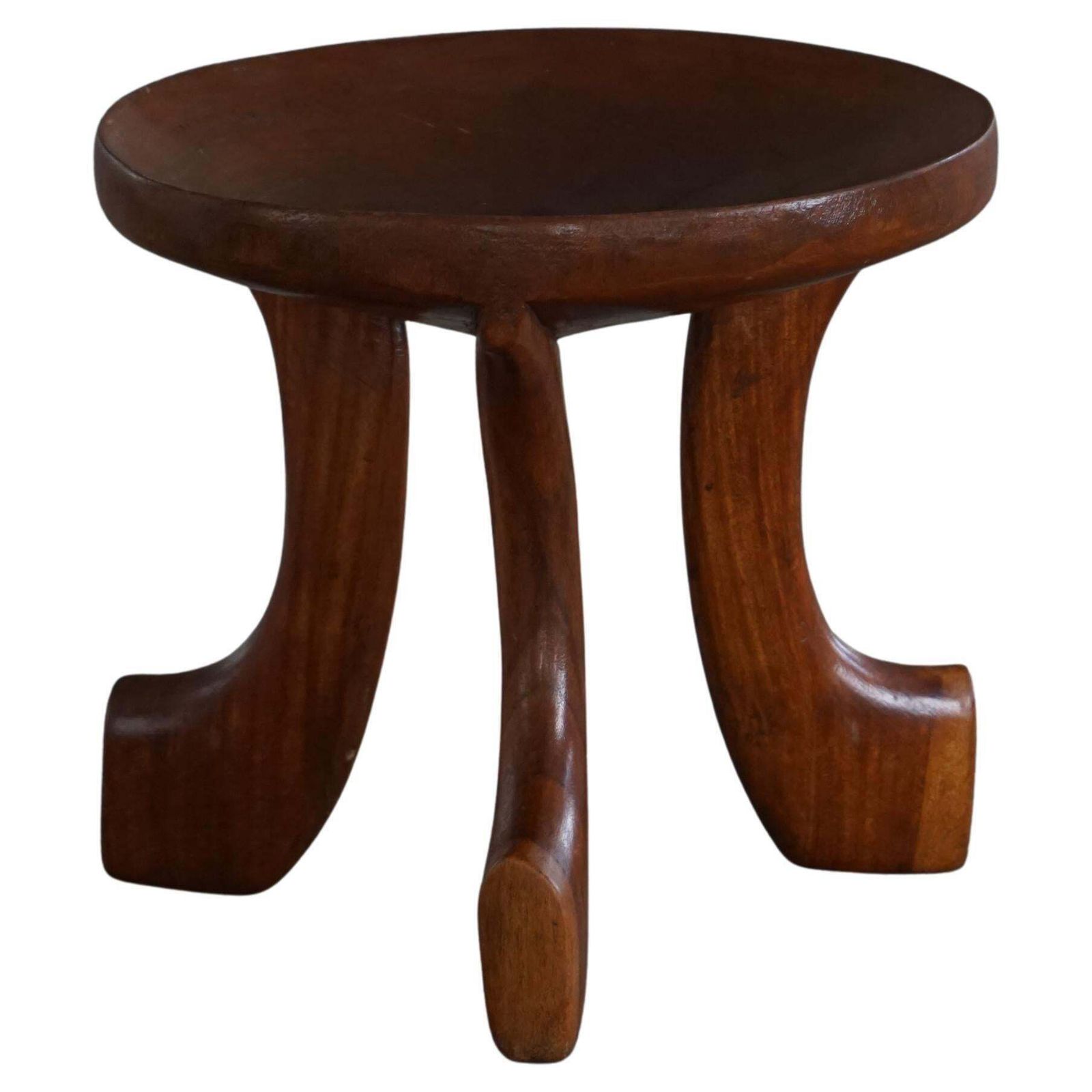 Mid 20th Century Oromo African Stool, Hand Carved Wood, Tribal Style