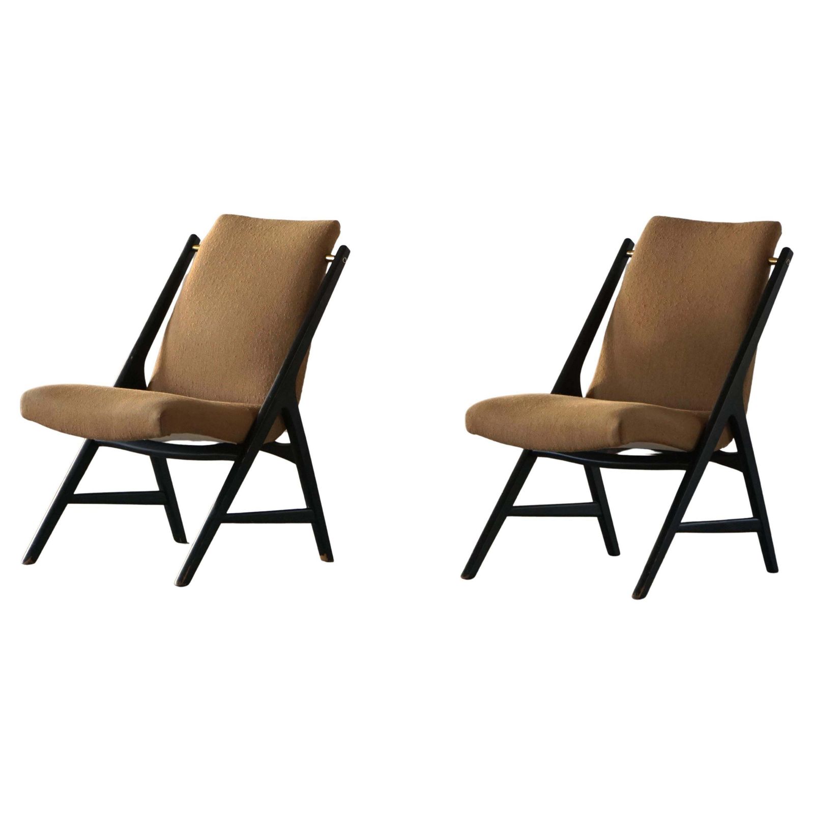 Pair Of Mid Century Armchairs In Bouclé, Swedish Mid Century Modern, 1960s