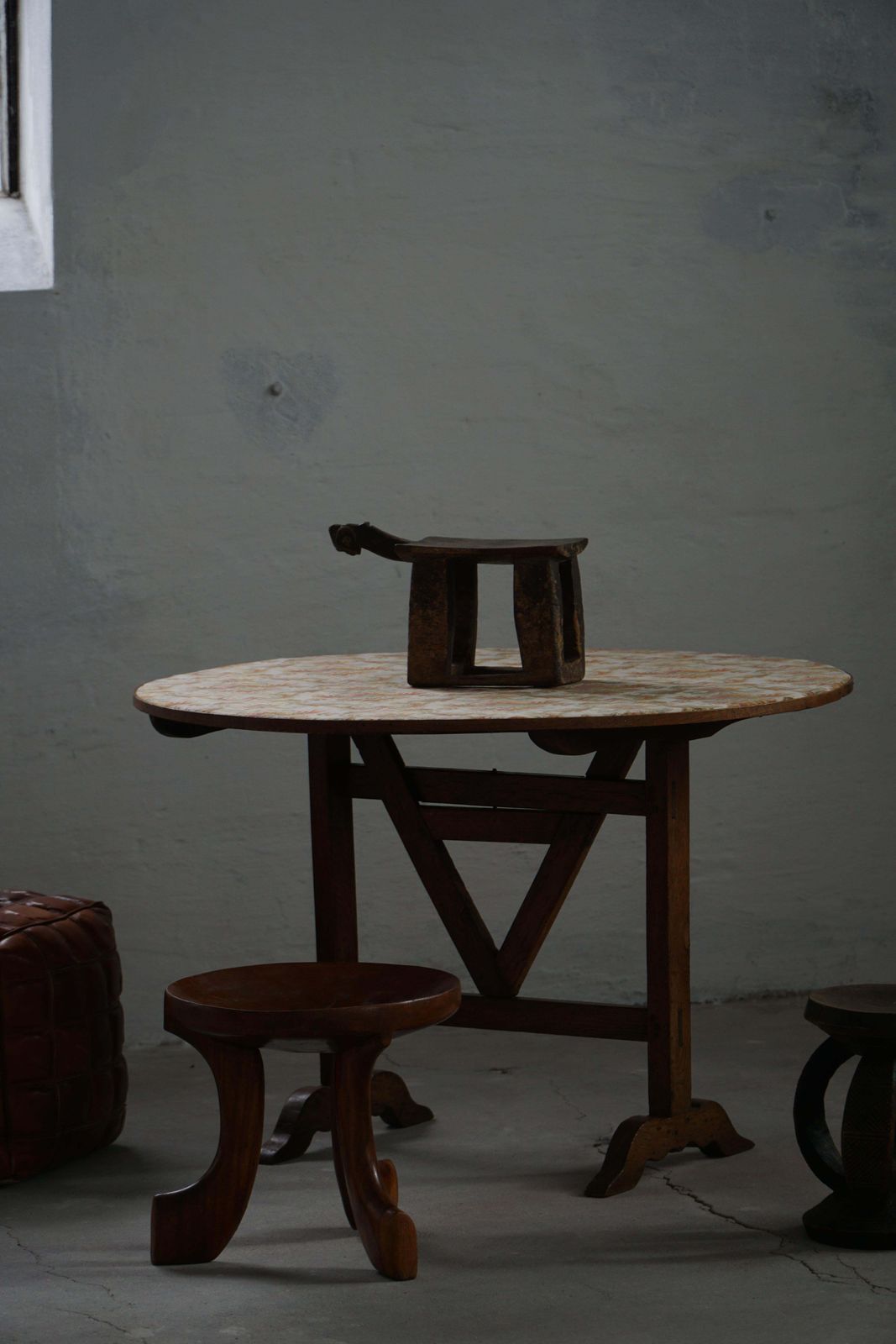 Early 20th Century, Carved Wooden Lobi Stool, Burkina Faso, African photo 507.0