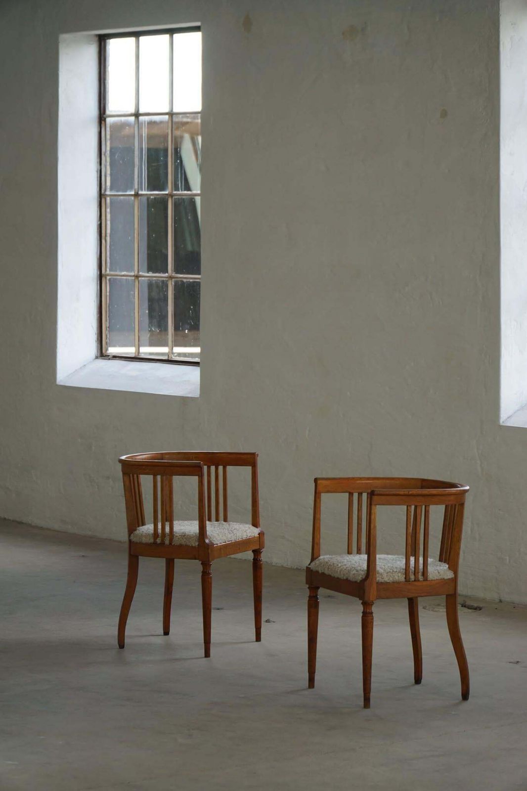 Danish Art Nouveau Armchair In Oak With Lambswool Upholstered Seat, Early 1900s photo furniture