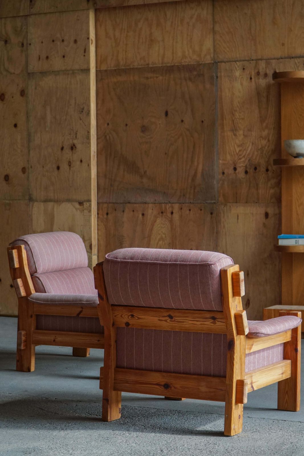 Danish Modern, A Pair Of Lounge Chairs In Pine & Wool By Christian IV, 1970s photo 2537.0