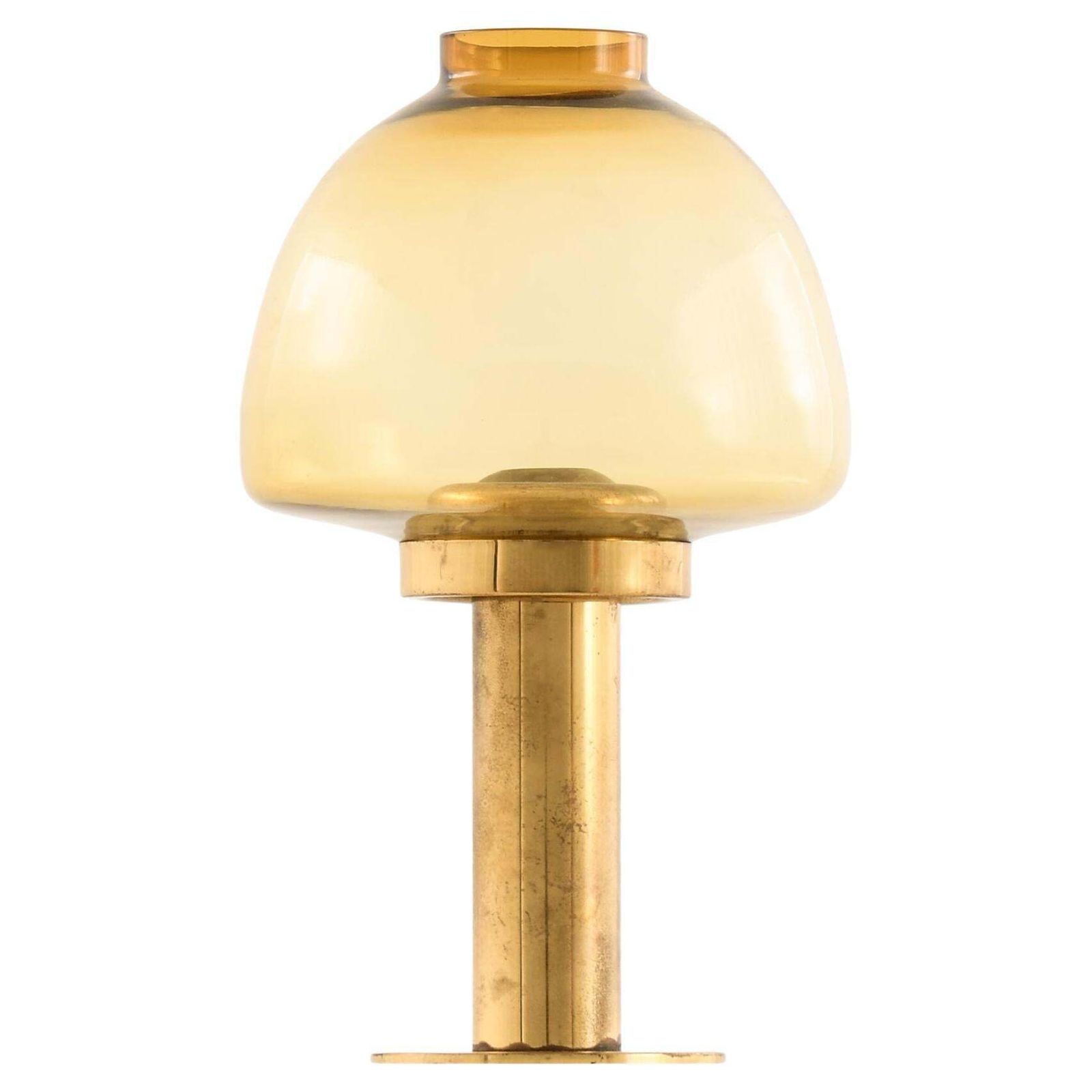 Candlestick In Warm Amber Yellow Tone By Hans Agne Jakobsson, 1950s