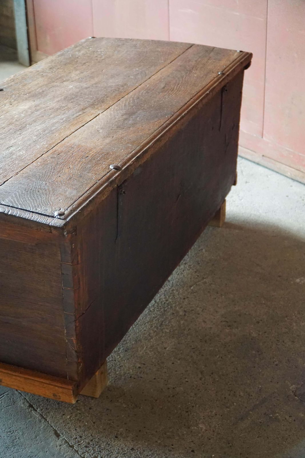 18th Century Scandinavian Folk Art Oak Chest With Carved Panels, Dated 1764 photo vintage