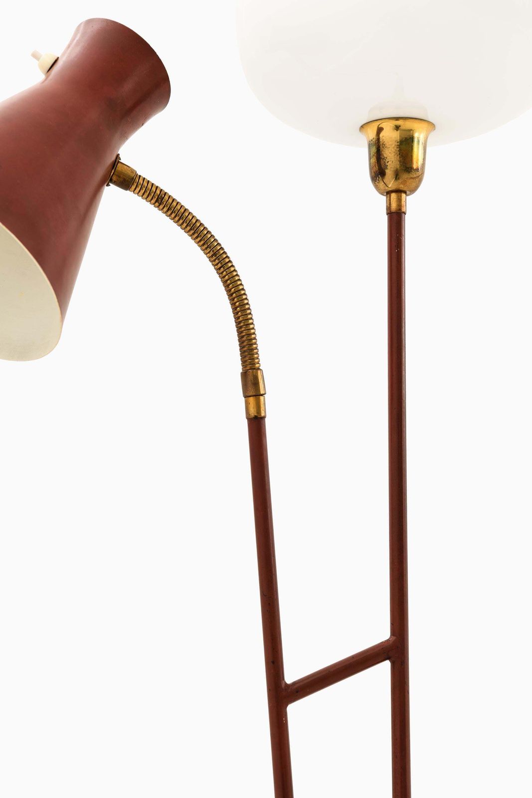 Rare Floor Lamp With Red Lacquered Metal Frame, 1950s photo furniture