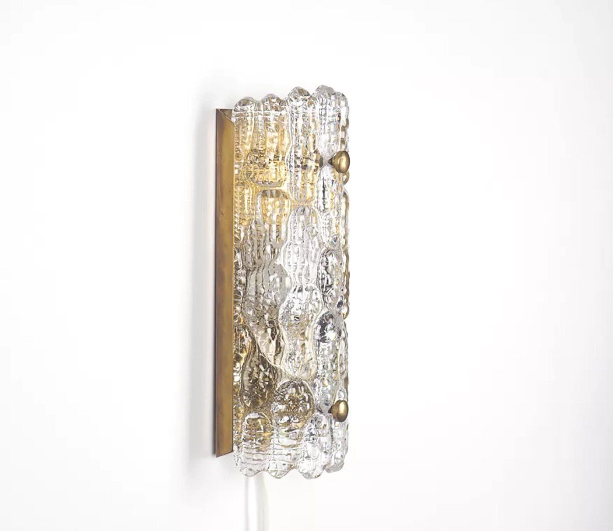 Gefion Wall Lamp In Glass By Carl Fagerlund For Lyfa, 1960s photo for sale
