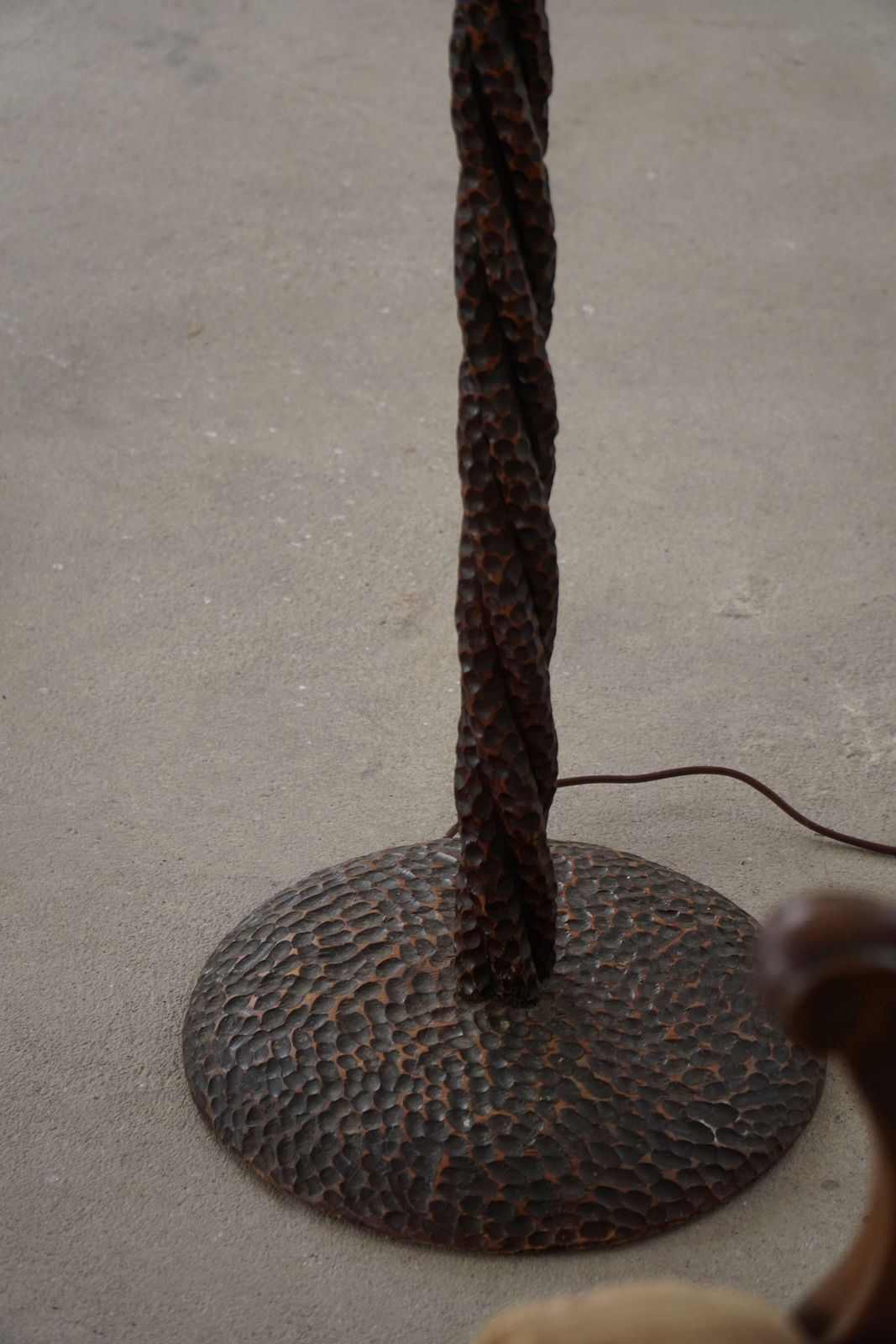 Swedish Mid Century Modern Organic Floor Lamp In Burned Wood, Wabi Sabi, 1950s photo furniture