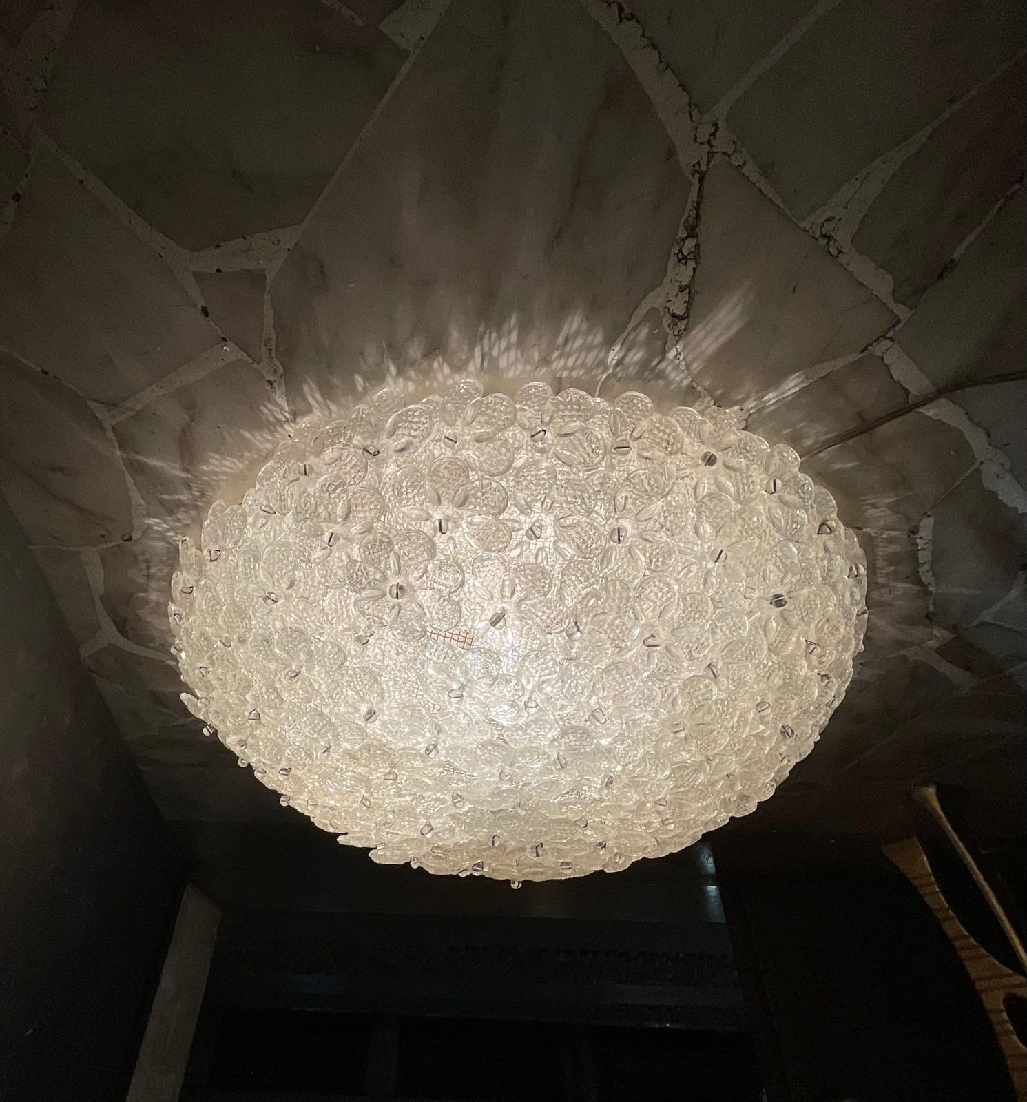 2828.0 Seguso   Flavio Poli   Plafoniera A Fiori In Vetro Di Murano   Italia 1950 photo
