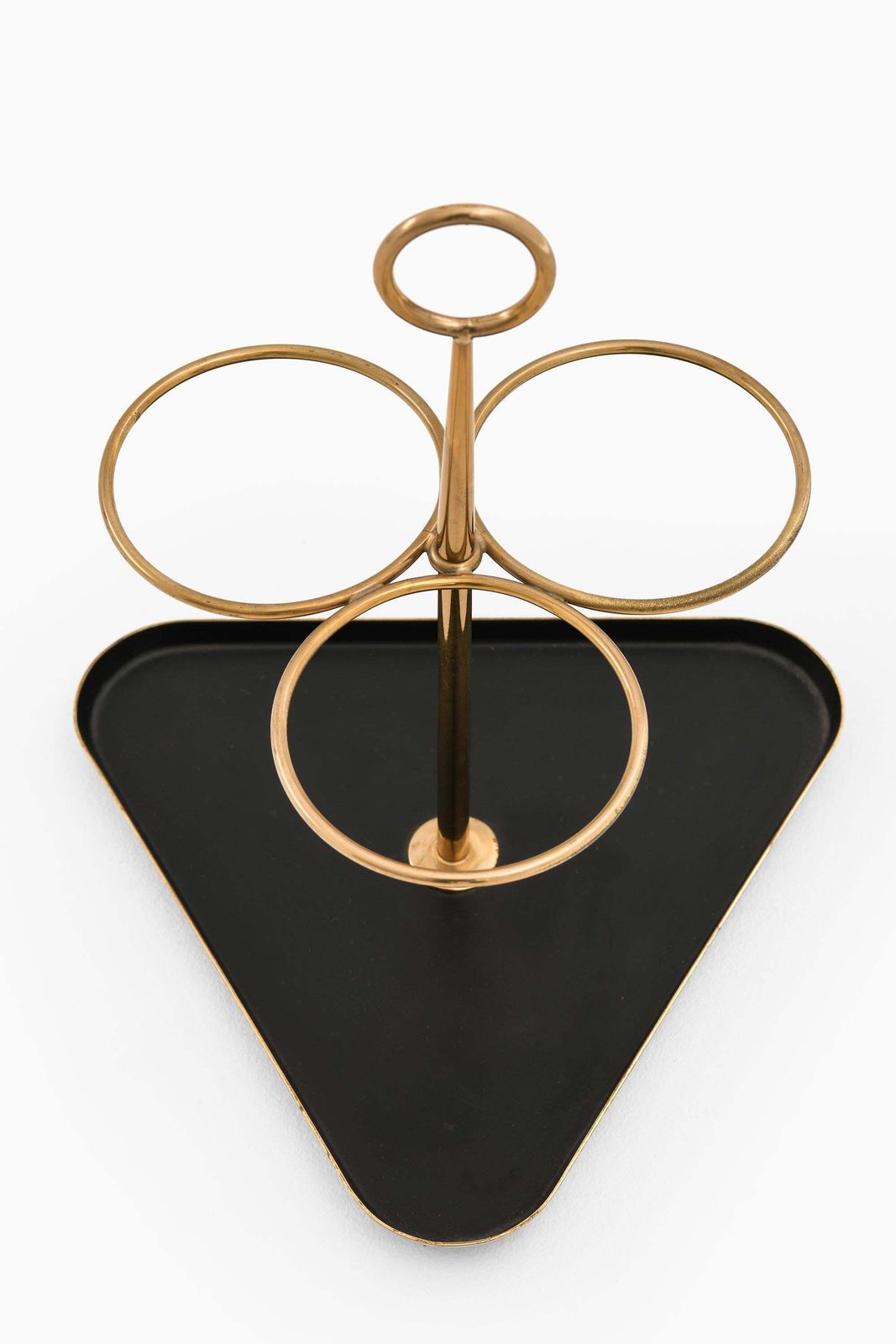 Bottle Stand With Brass Framework Three Circular Holders By Gunnar Ander, 1950s photo furniture