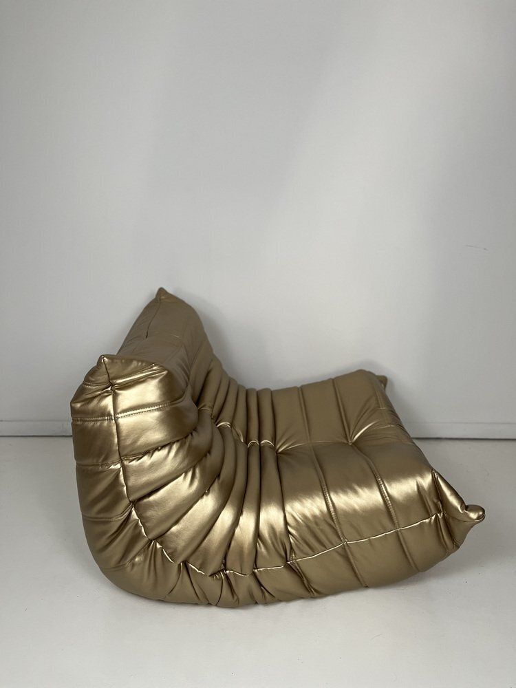 Golden Togo Lounge Chair By Michel Ducaroy For Ligne Roset
