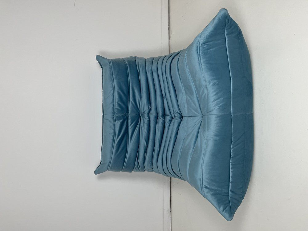 Blue Velvet Togo Lounge Chair By Michel Ducaroy For Ligne Roset photo Furniture