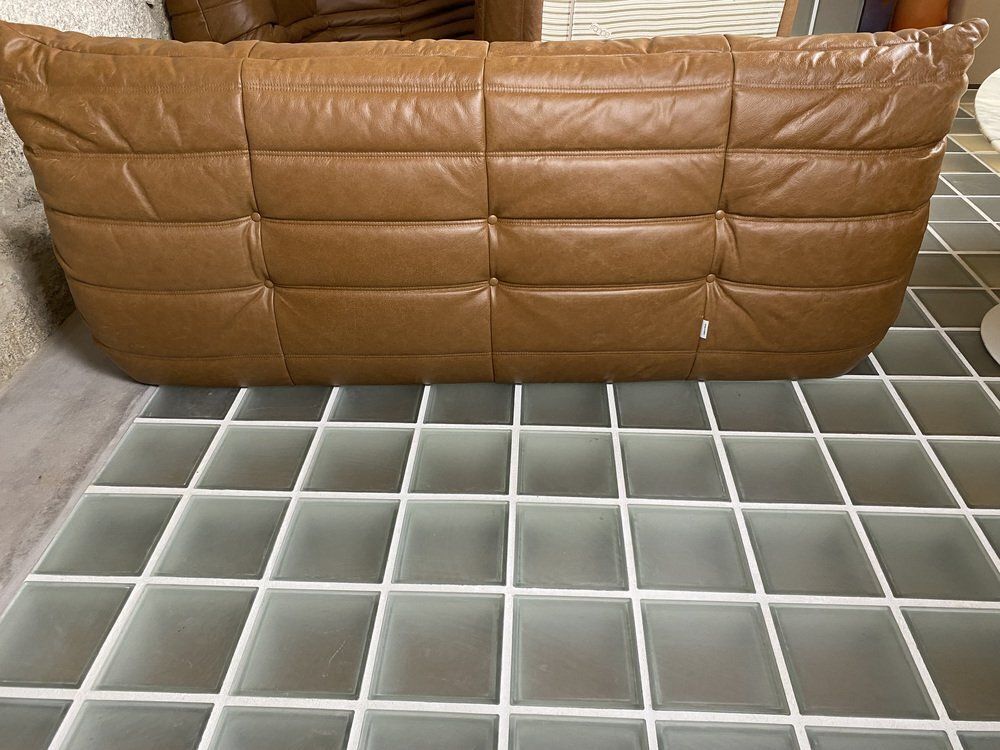 11505.0 Brown Leather Togo Sofa Set By Michel Ducaroy For Ligne Roset, Set Of 5 photo