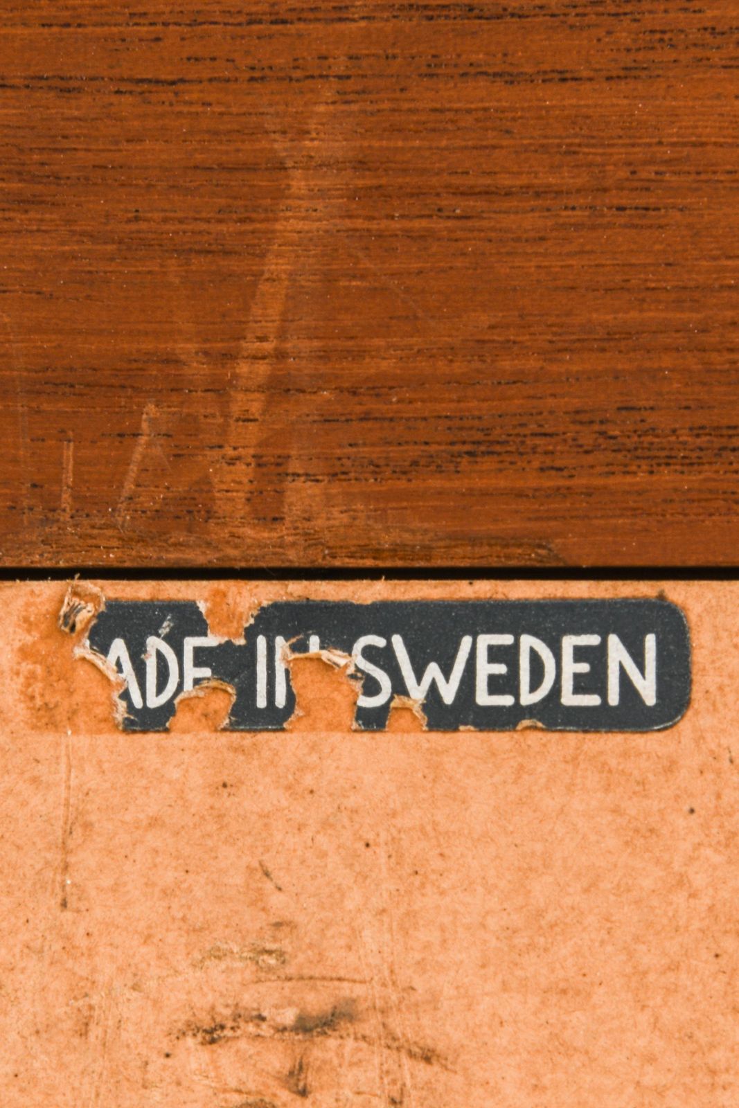 Rare Mirror With Mahogany Frame By Uno & östen Kristiansson, 1950s photo for sale