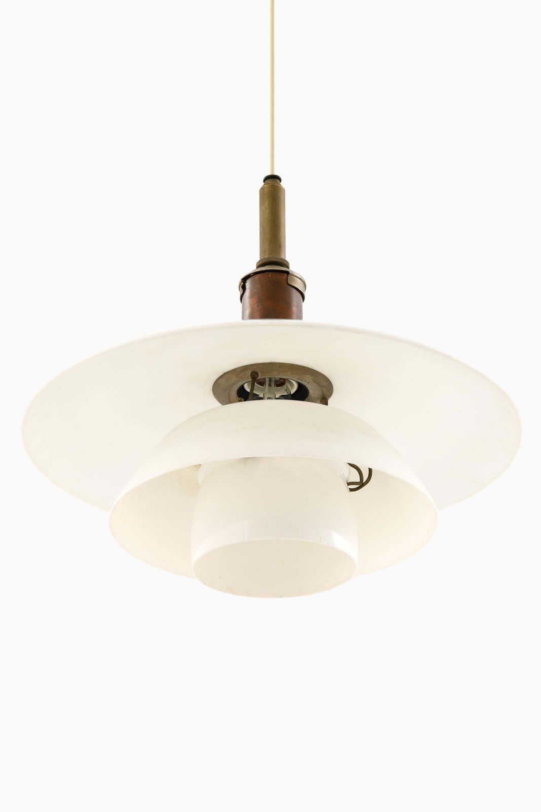 Ceiling Lamp, Model Ph 4/4, In Opaline Glass And Metal By Poul Henningsen, 1930s photo furniture