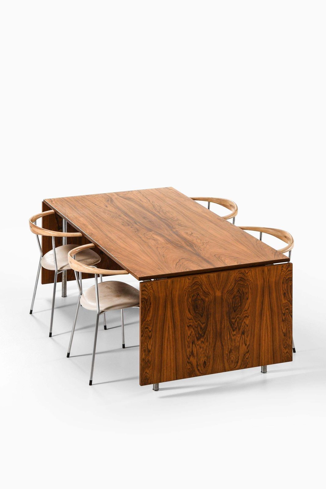 34094.0 Dining Table, Model At 319, In Rosewood And Steel By Hans J. Wegner, 1960s photo