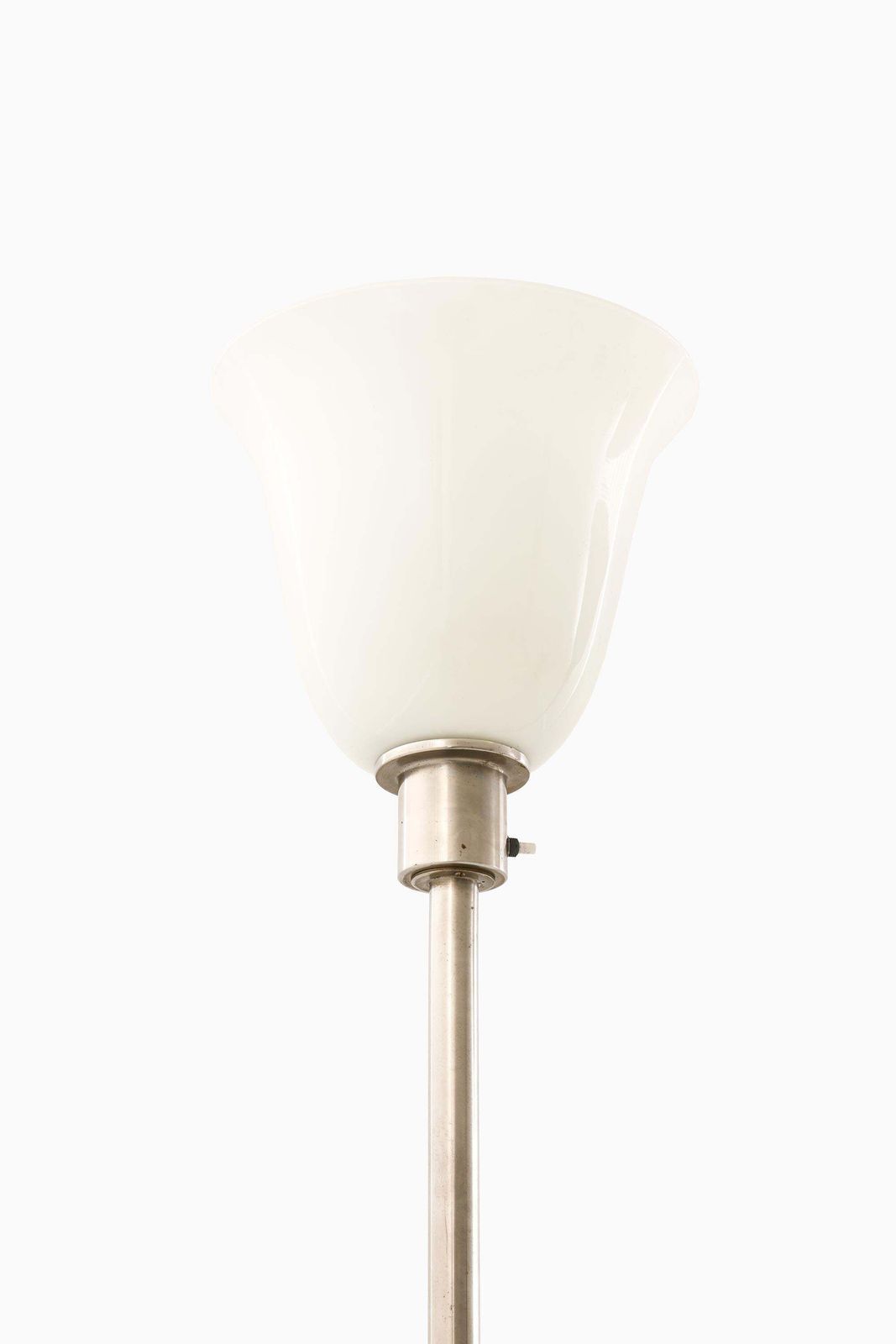 Pair Of Floor Lamps In Nickel And Opaline Glass By Harald Notini, 1930s photo for sale
