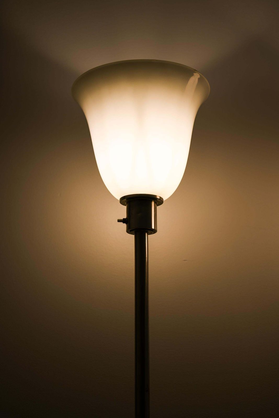 Pair Of Floor Lamps In Nickel And Opaline Glass By Harald Notini, 1930s photo 17890.0