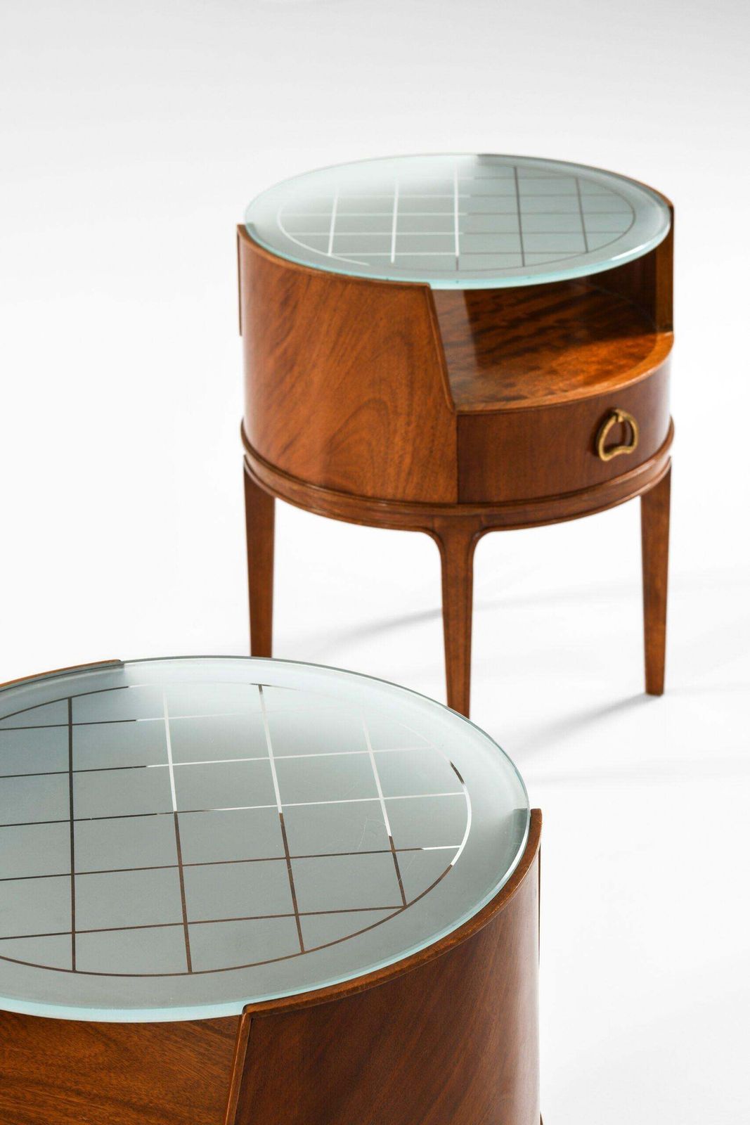 Pair Of Bedside Tables / Side Tables In Mahogany By Axel Larsson, 1940s photo for sale
