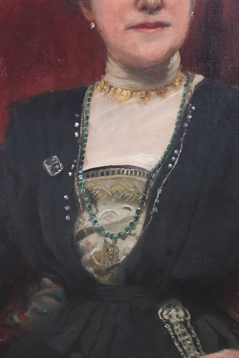 Portrait Of A Lady, Oil Painting On Canvas, 1913, Framed photo buy
