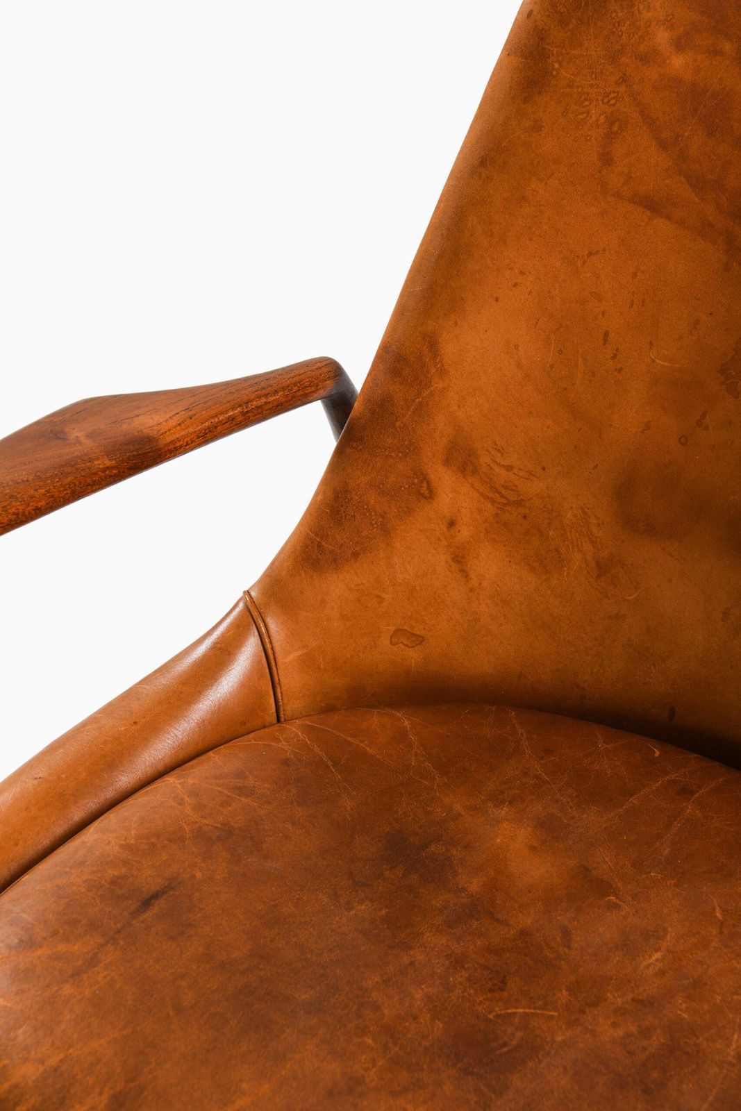 Easy Chair In Teak And Original Cognac Leather By Ib Kofod Larsen, 1950s photo vinterior