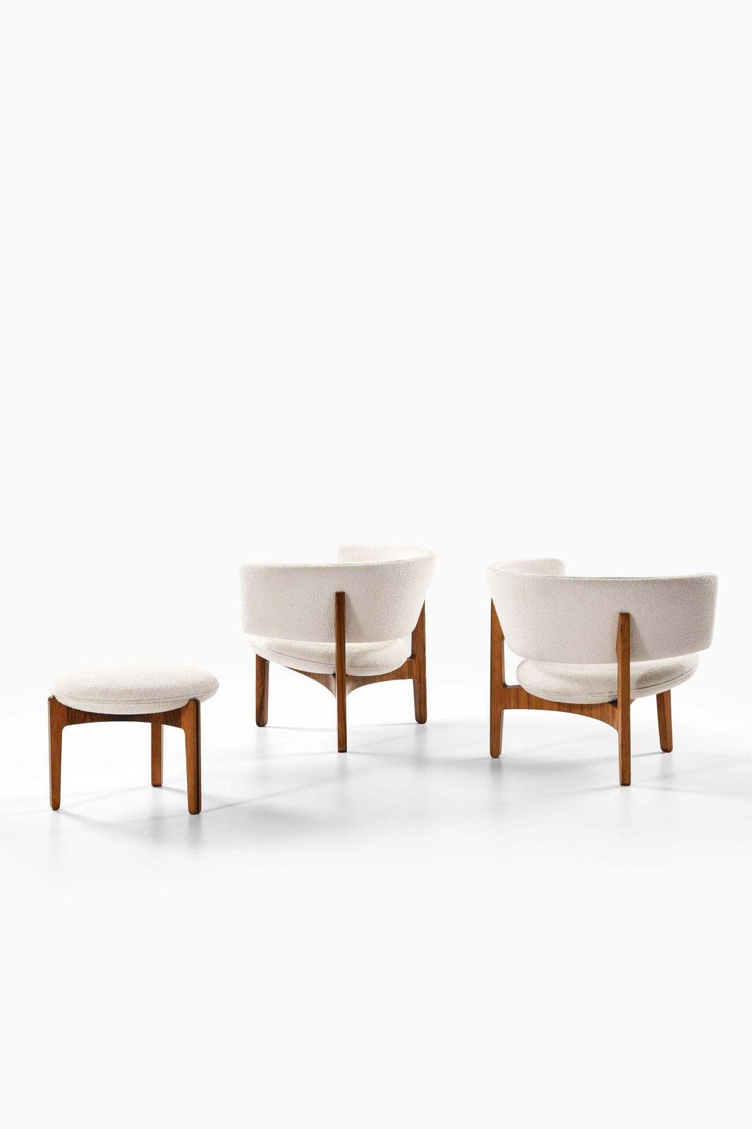 Pair Of Easy Chairs And Stool In Rosewood Designed By Sven Ellekær, 1962 photo vinterior