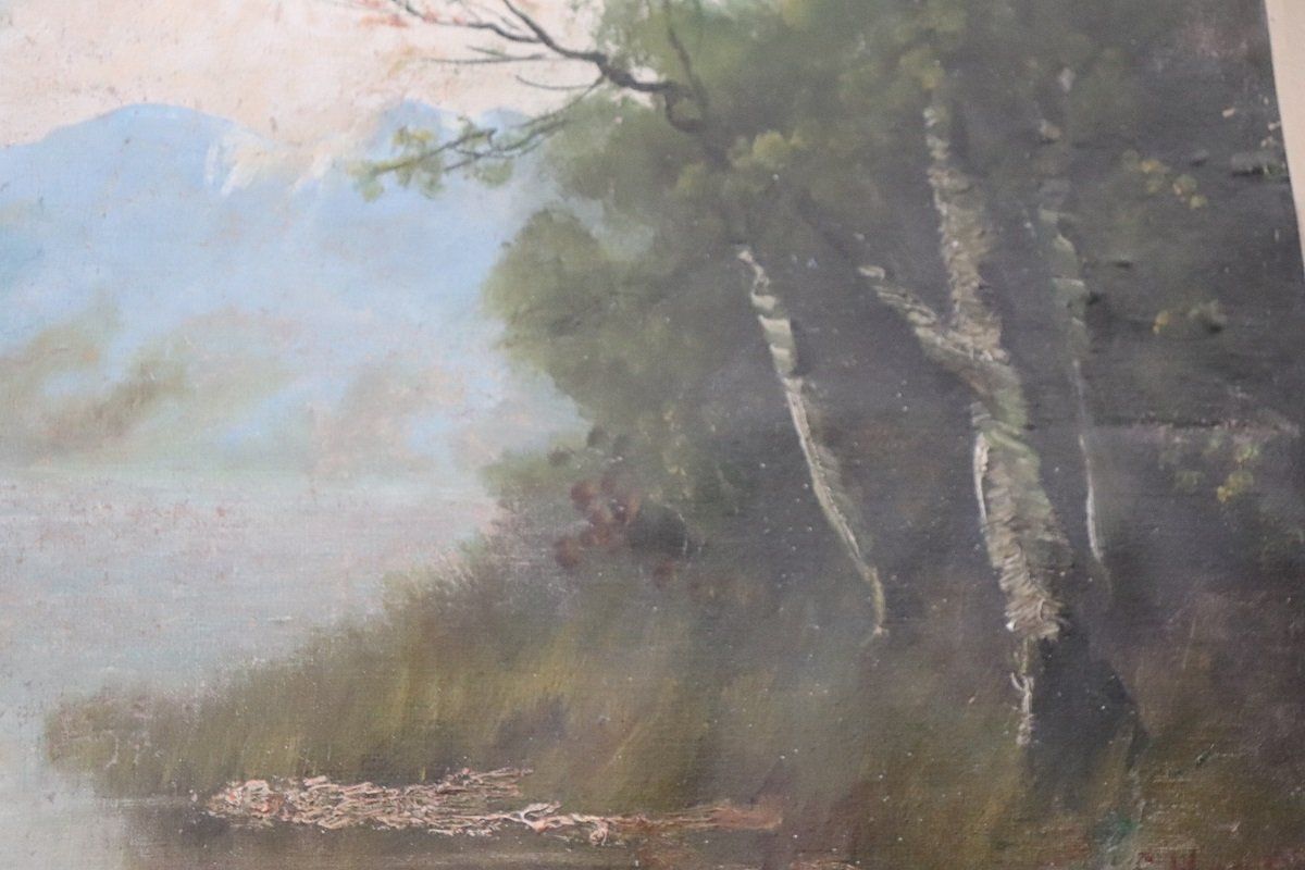 Landscape, Oil Painting On Canvas, 19th Century, Framed photo vinterior