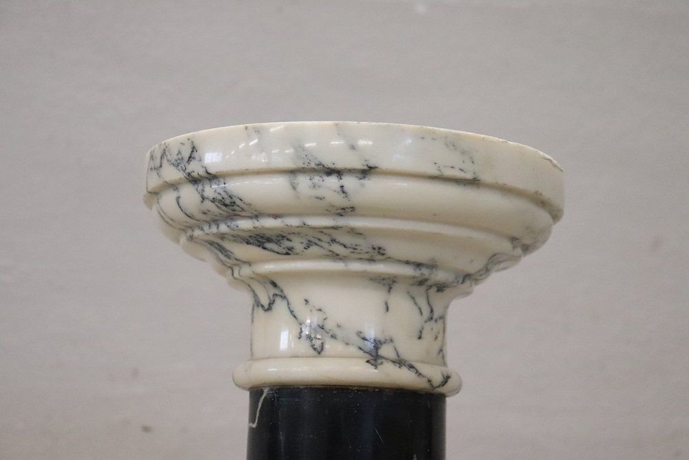Antique Black And White Marble Column, 1800s photo furniture