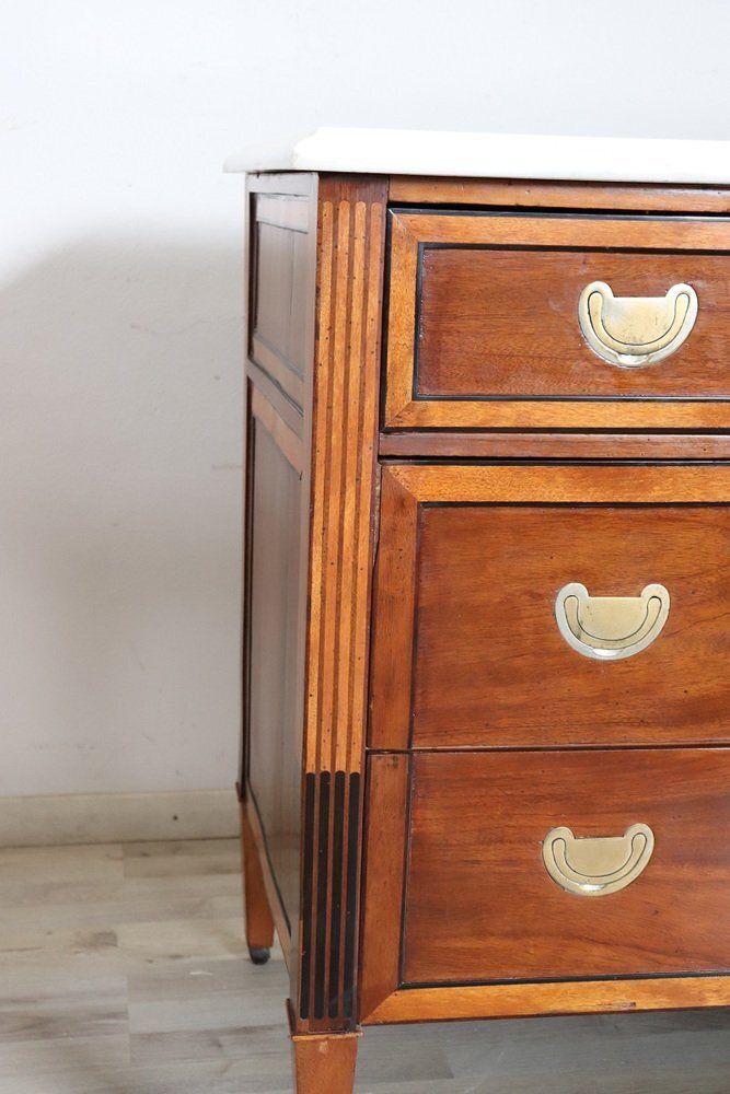Antique Walnut Chest Of Drawers With Marble Top, 1700s photo furniture
