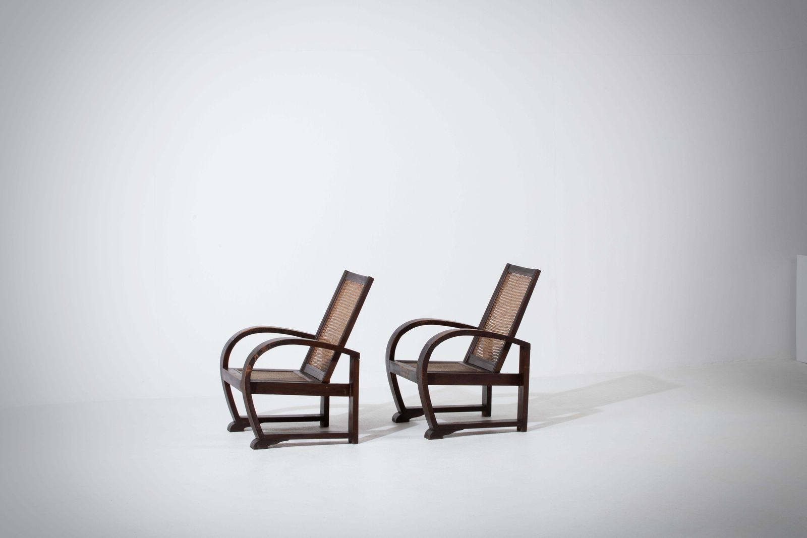 Set Of Two Reconstruction Walnut Armchairs, 1940s, France photo furniture