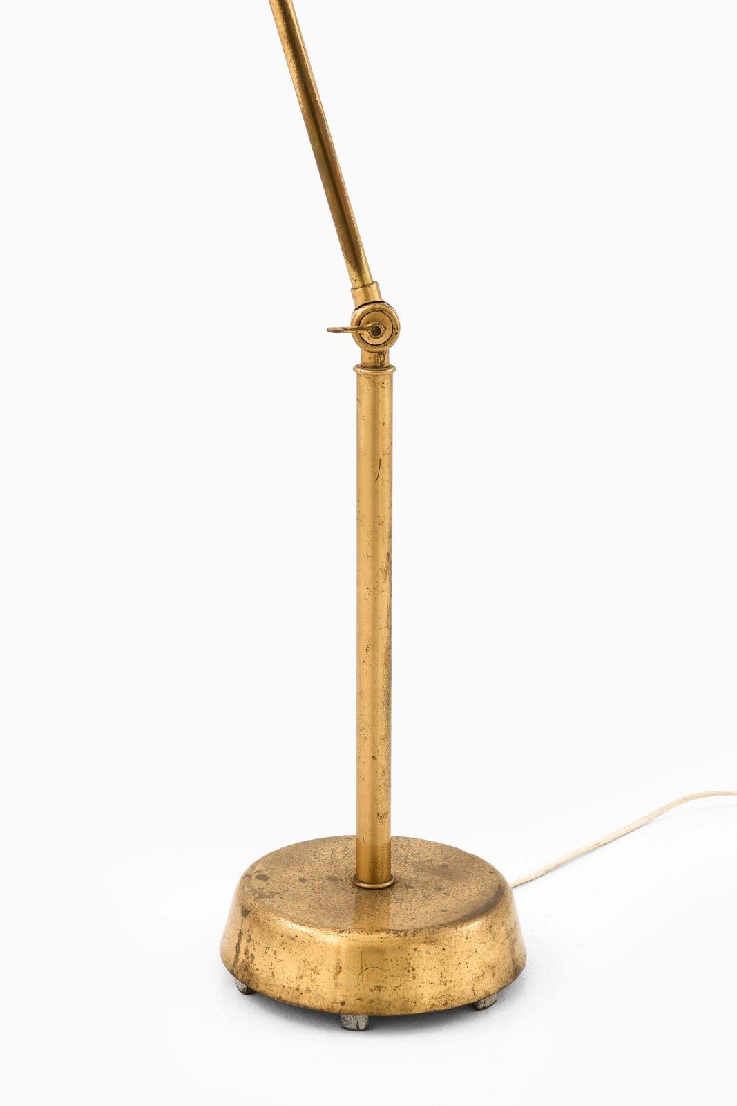 Floor Lamp In Brass And Lamp Shade By Hans Bergström, 1950's photo for sale