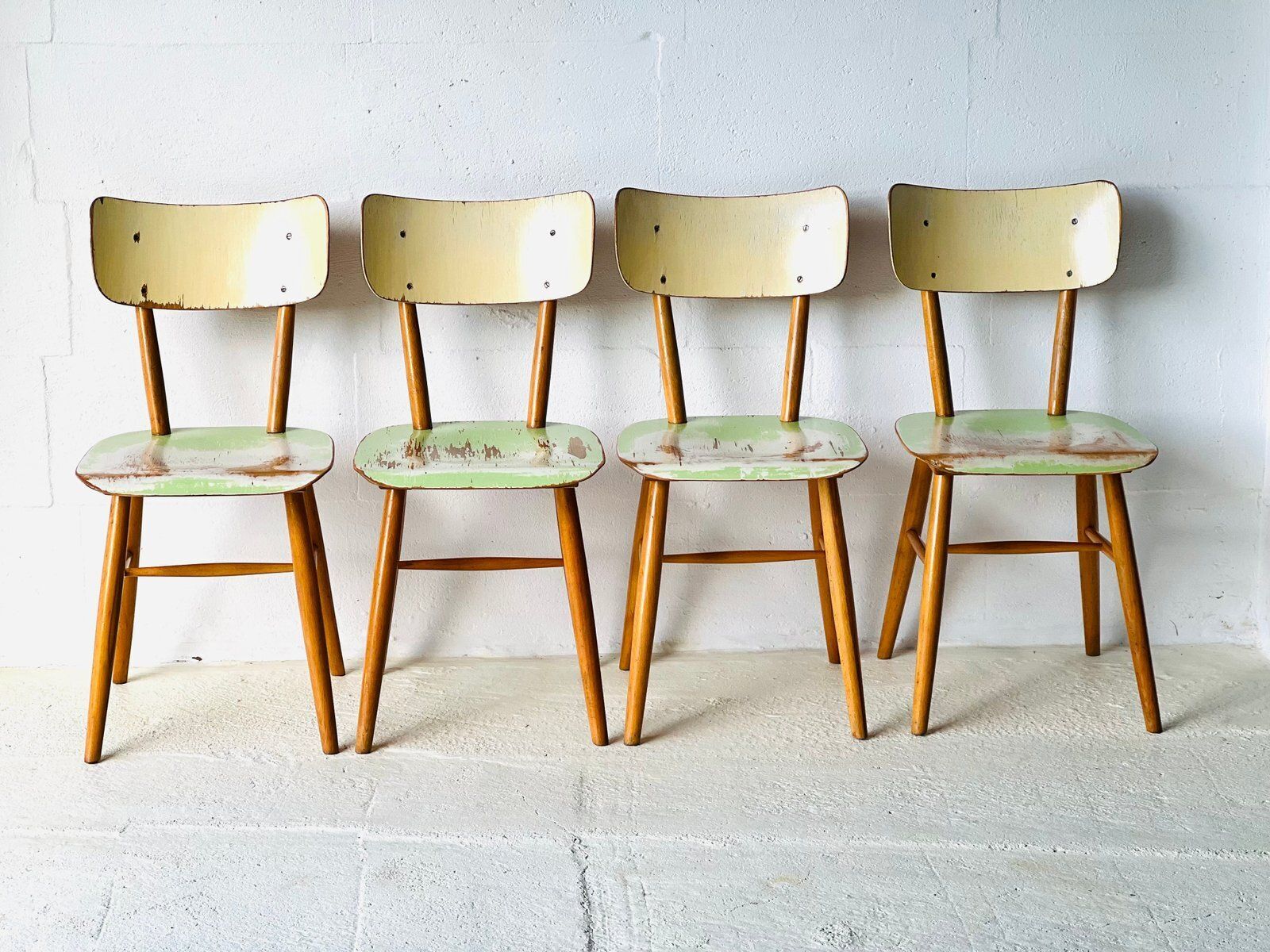 Eetkamerstoelen Van Ton, 1960, Set Van 4