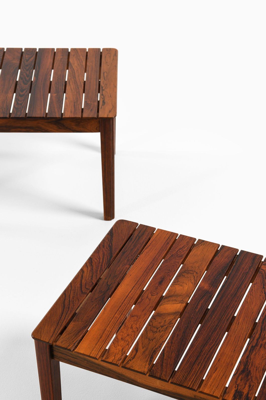 Pair Of Side Tables / Benches In Solid Rosewood, 1960's photo vinterior