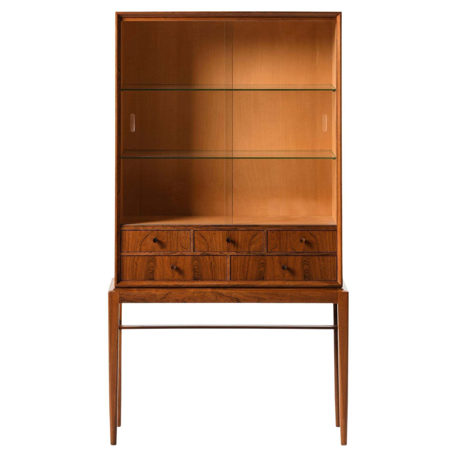 Cabinet In Rosewood, Beech And Glass By Svante Skogh, 1950's