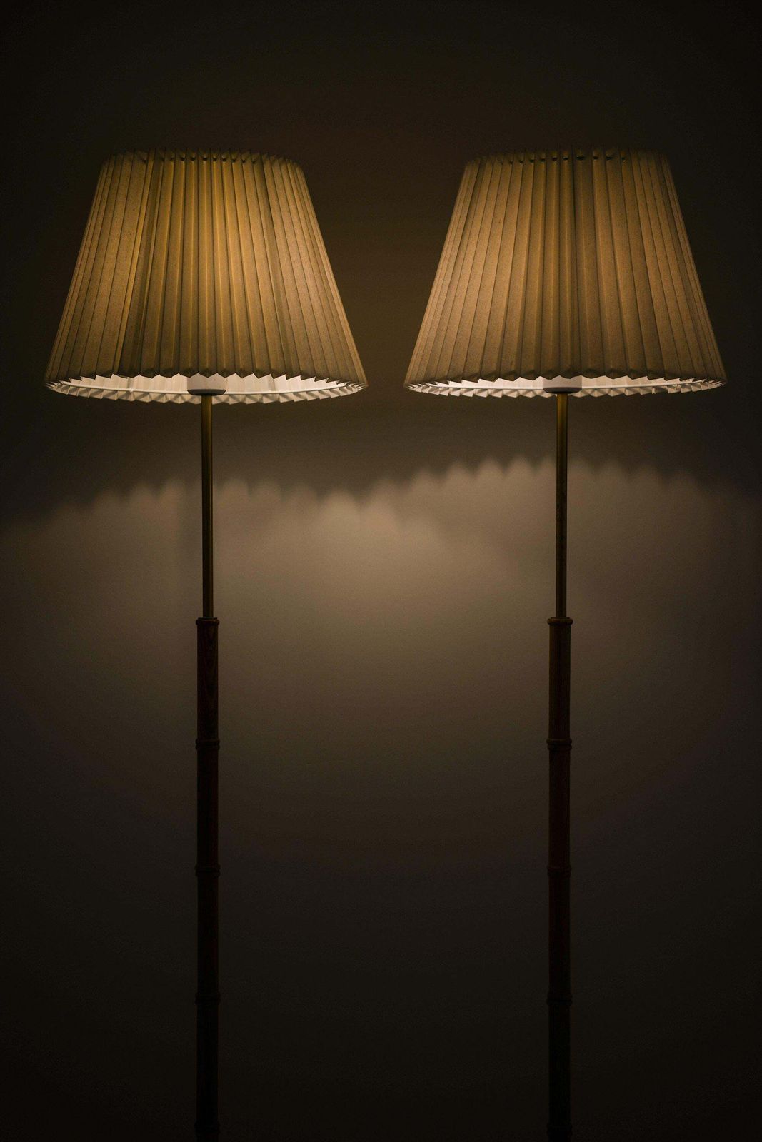 Pair Of Floor Lamps In Rosewood And Brass, 1950's photo Lighting