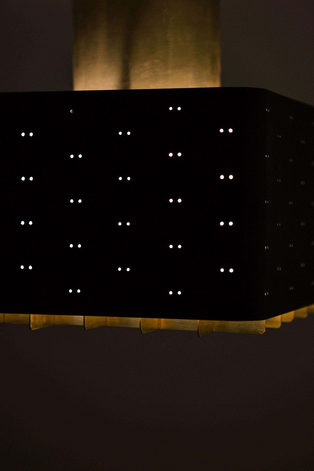 Lamps / Flush Mounts In Black Lacquered Metal And Brass By Paavo Tynell, 1950's photo vintage