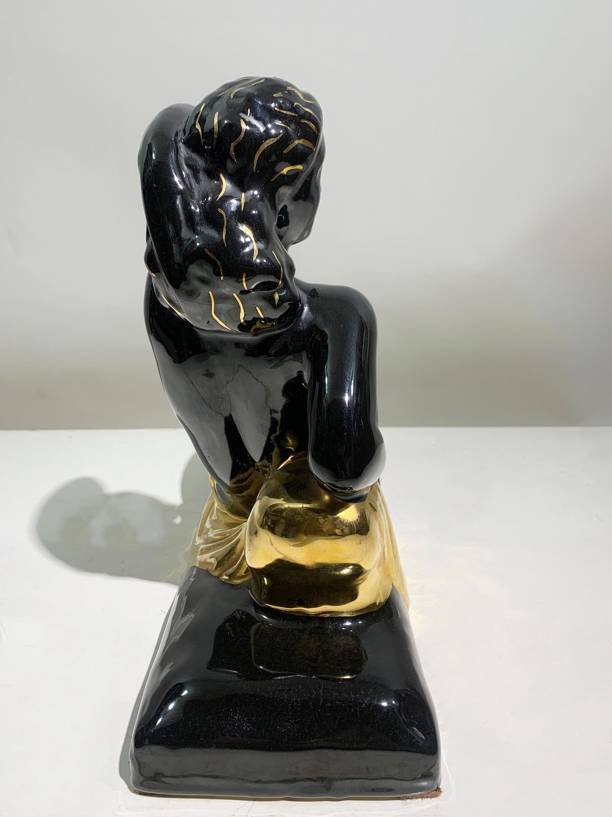 Art Deco "Reclining Woman" Sculpture By Charles Lemanceau, Signed "C.Lemanceau" photo vintage