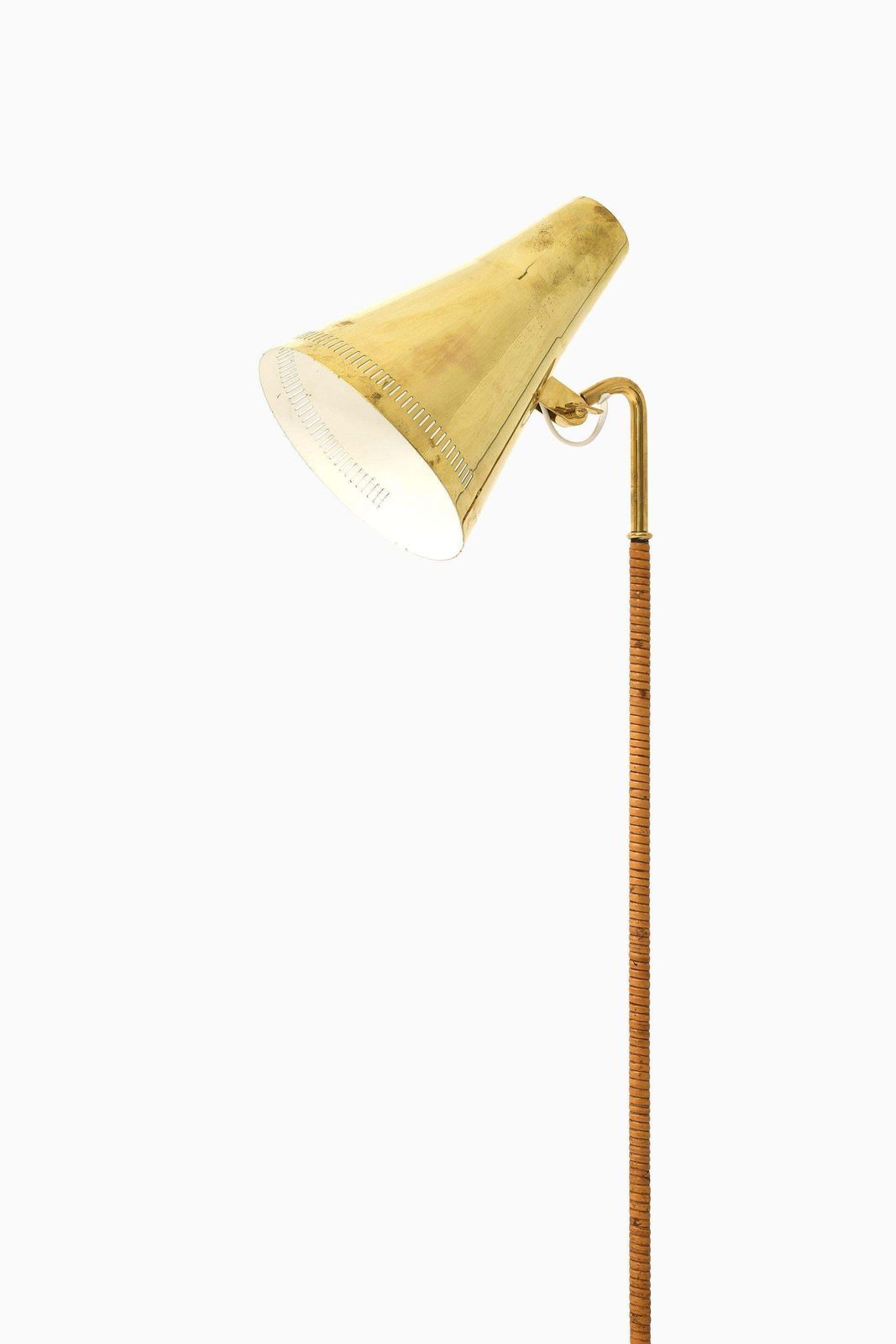 Floor Lamp In Brass And Cane By Paavo Tynell, 1950's photo furniture