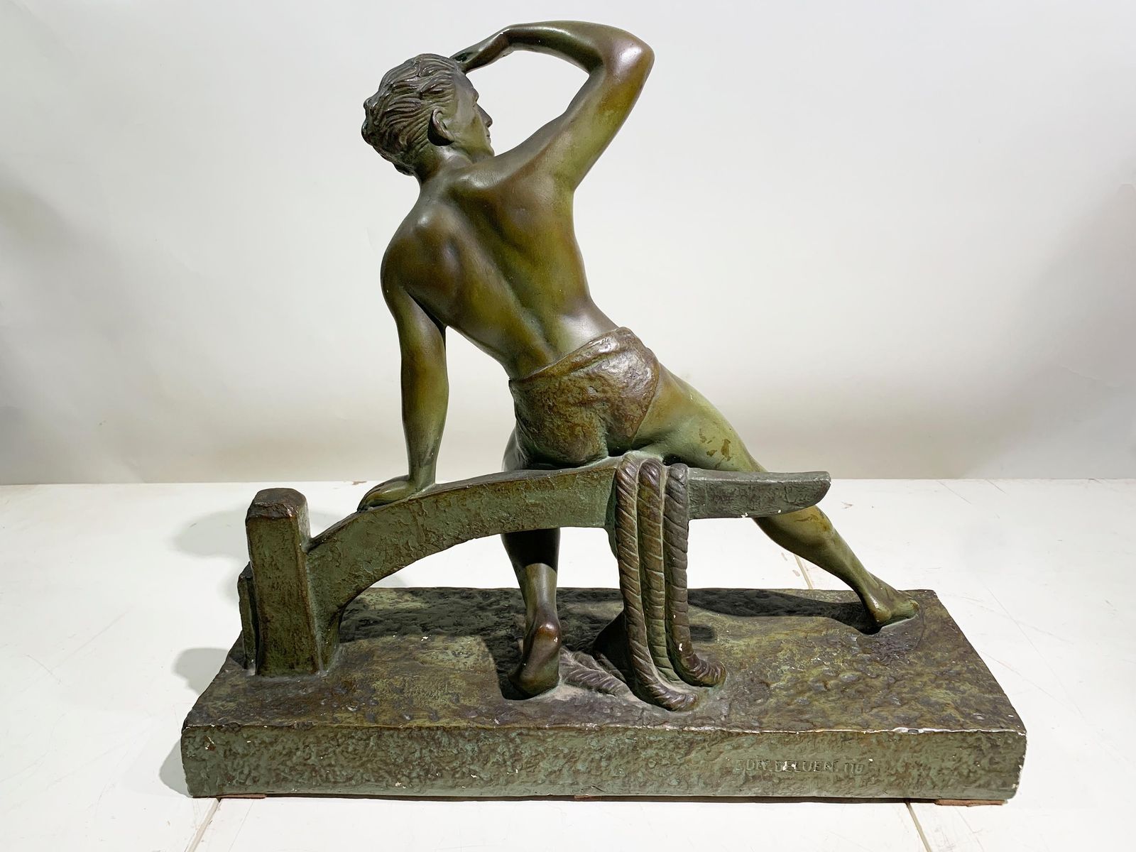 Art Deco Sailor Patinated Bronze Sculpture Signed "Meurice", Circa 1940's photo buy