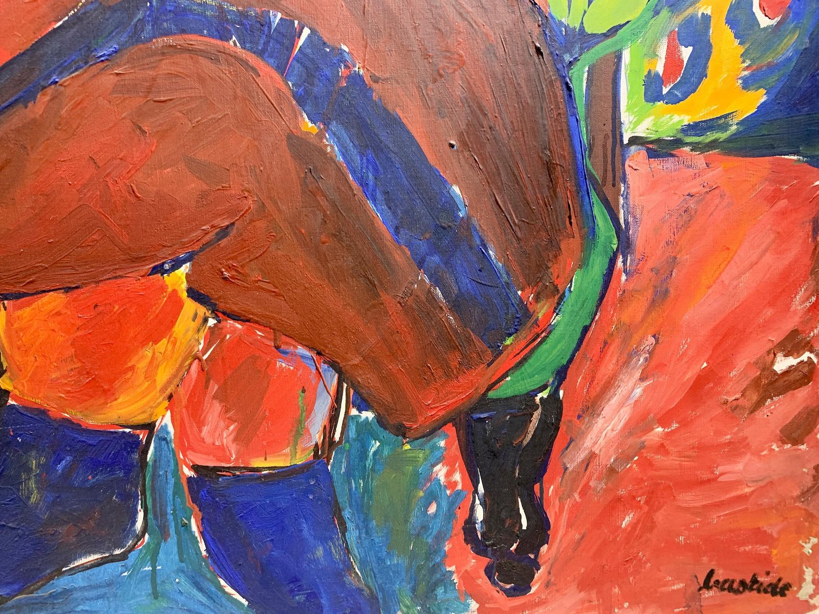 2828.0 Mid 20th Century Bold Expressionist Portrait Of A Seated Woman, Signed 'Bastide' photo