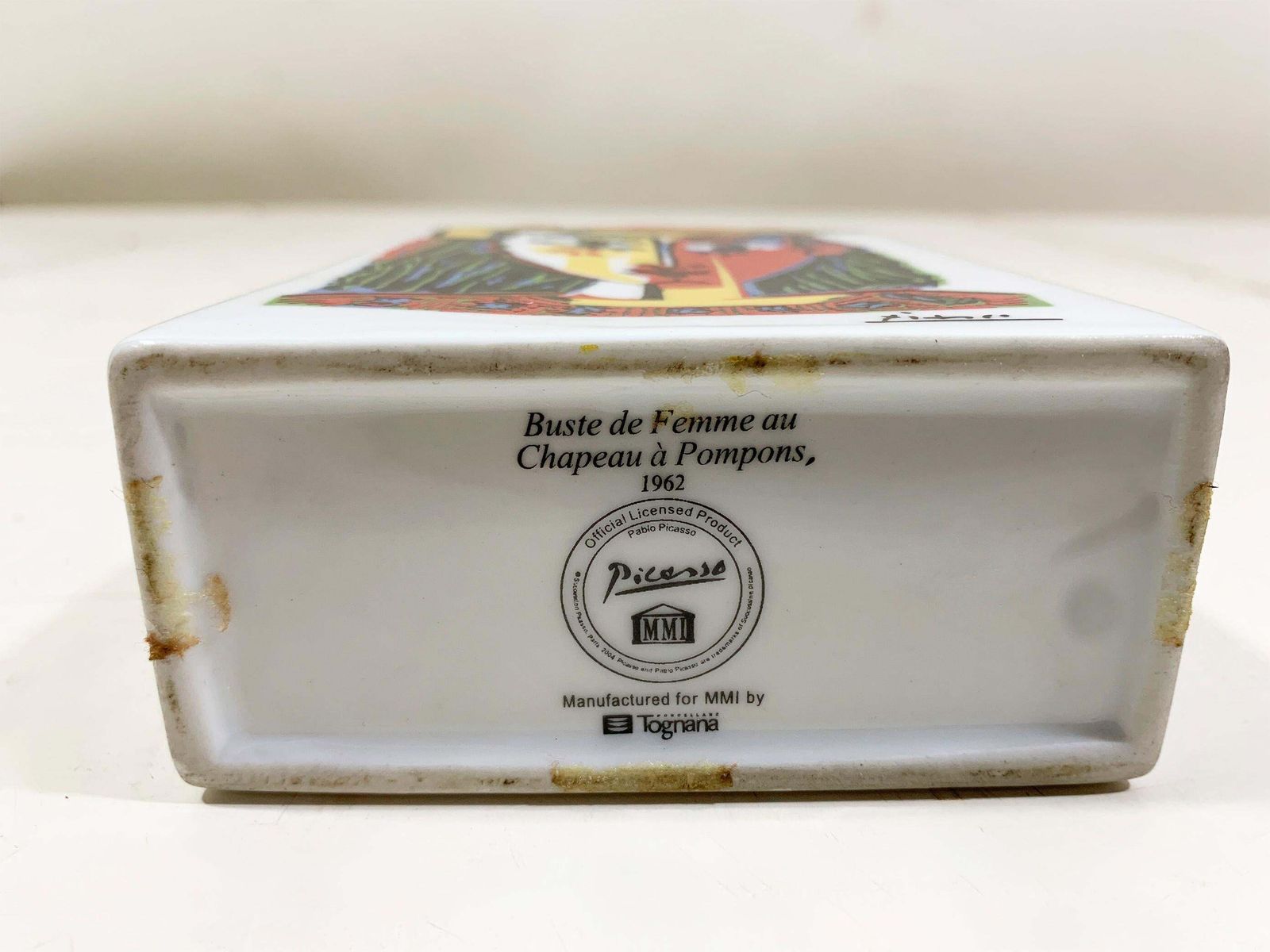 Art Picasso "Buste De Femme Au Chapeau à Pompons" Licensed Tognana Porcelain Bottle photo
