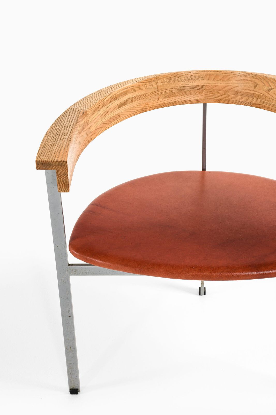 Armchair In Steel, Ash And Original Leather By Poul Kjærholm, 1950's photo 11330.0