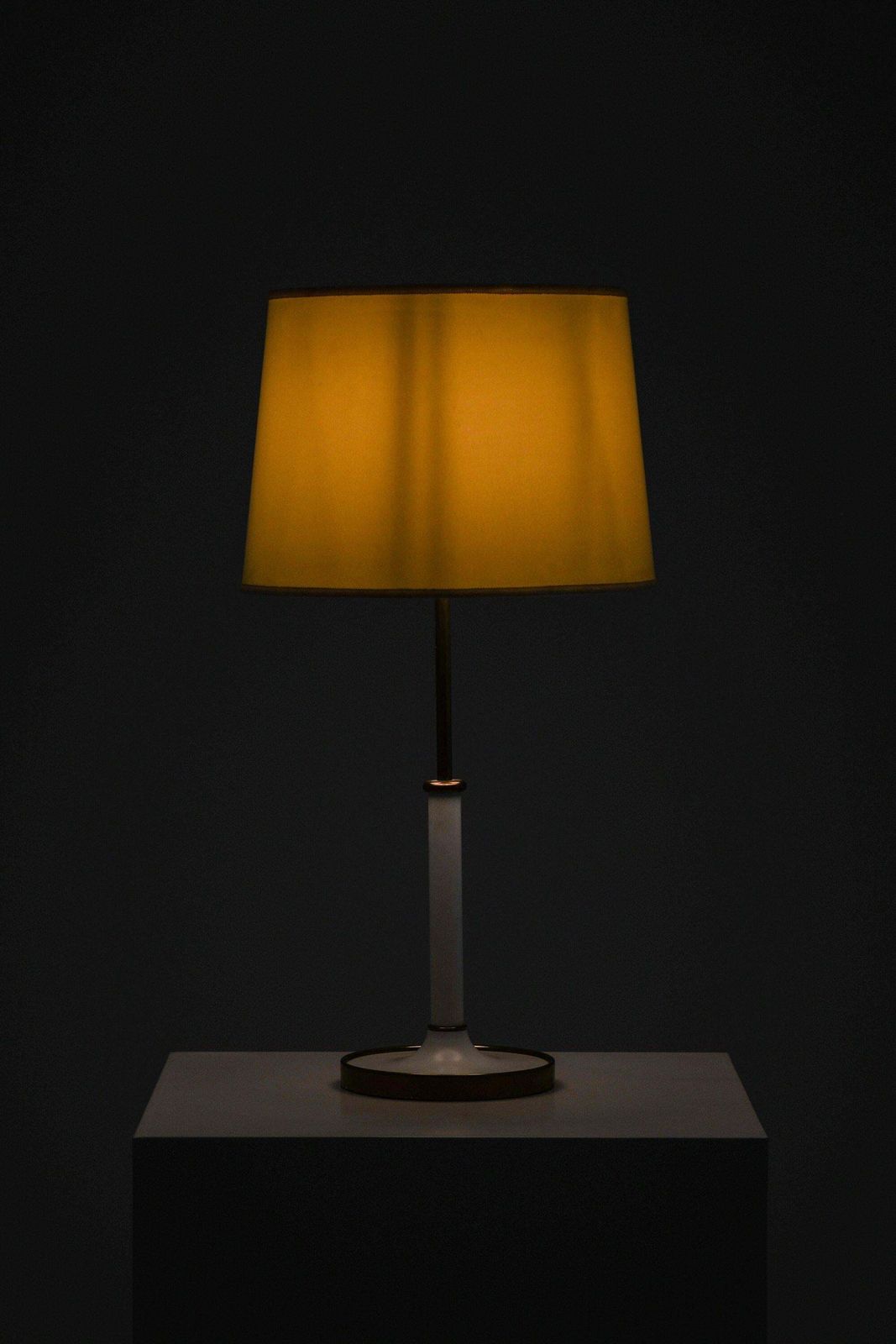 Table Lamps In Brass & White Metal & Original Lamp Shades By Josef Frank, 1950's photo furniture