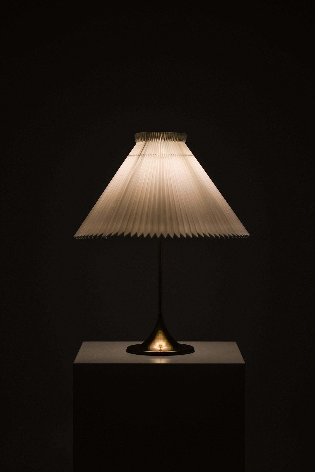 Table Lamps In Brass And Original Le Klint Lamp Shades, 1950's photo furniture