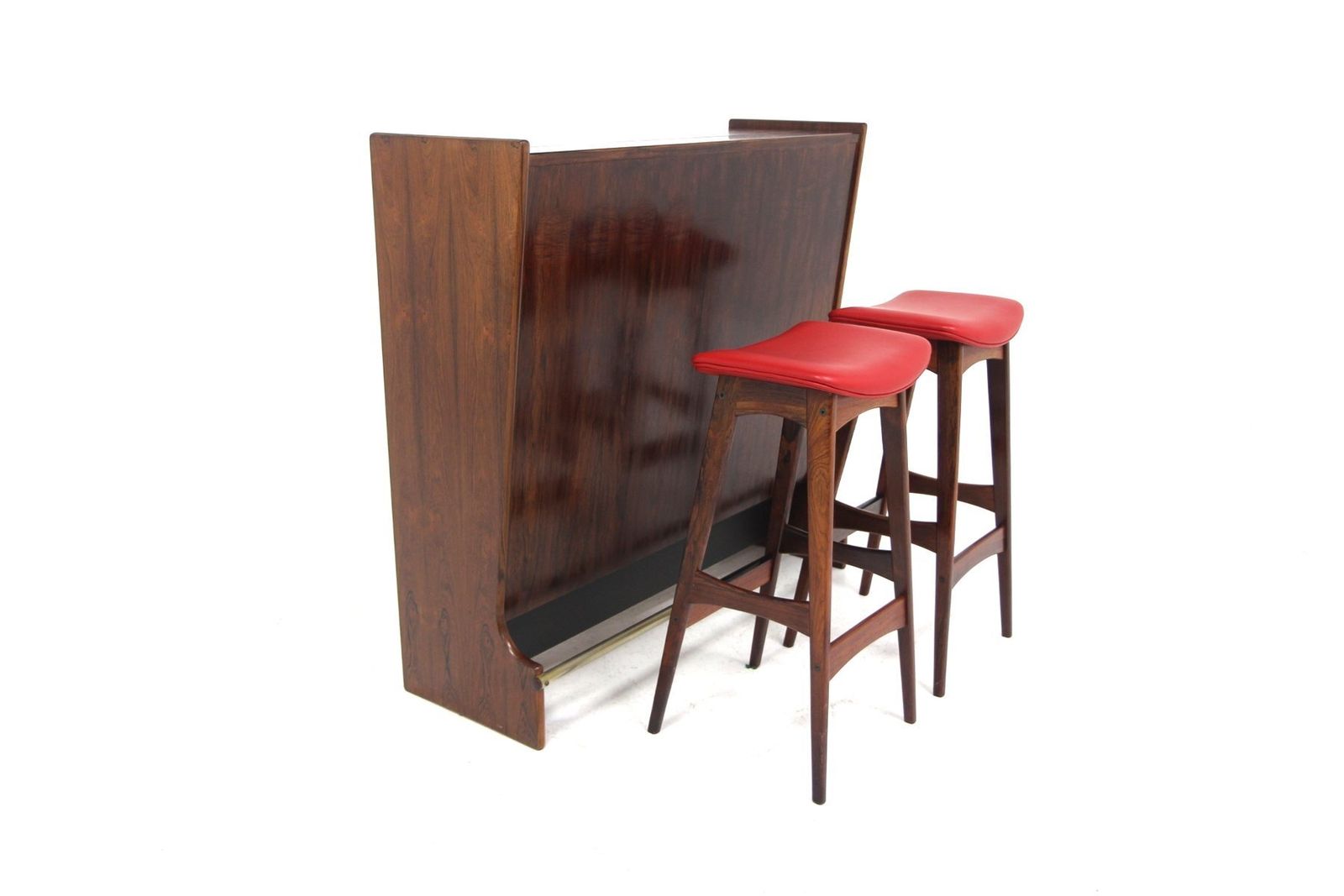 Bar Cabinet And Stools Sk 661 By Johannes Andersen, 1960, Set Of 3