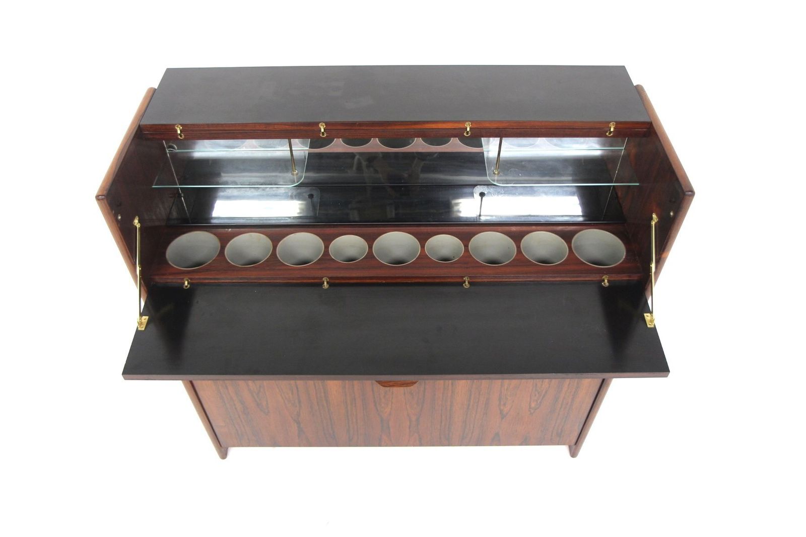 photo vinterior Bar Cabinet And Stools Sk 661 By Johannes Andersen, 1960, Set Of 3