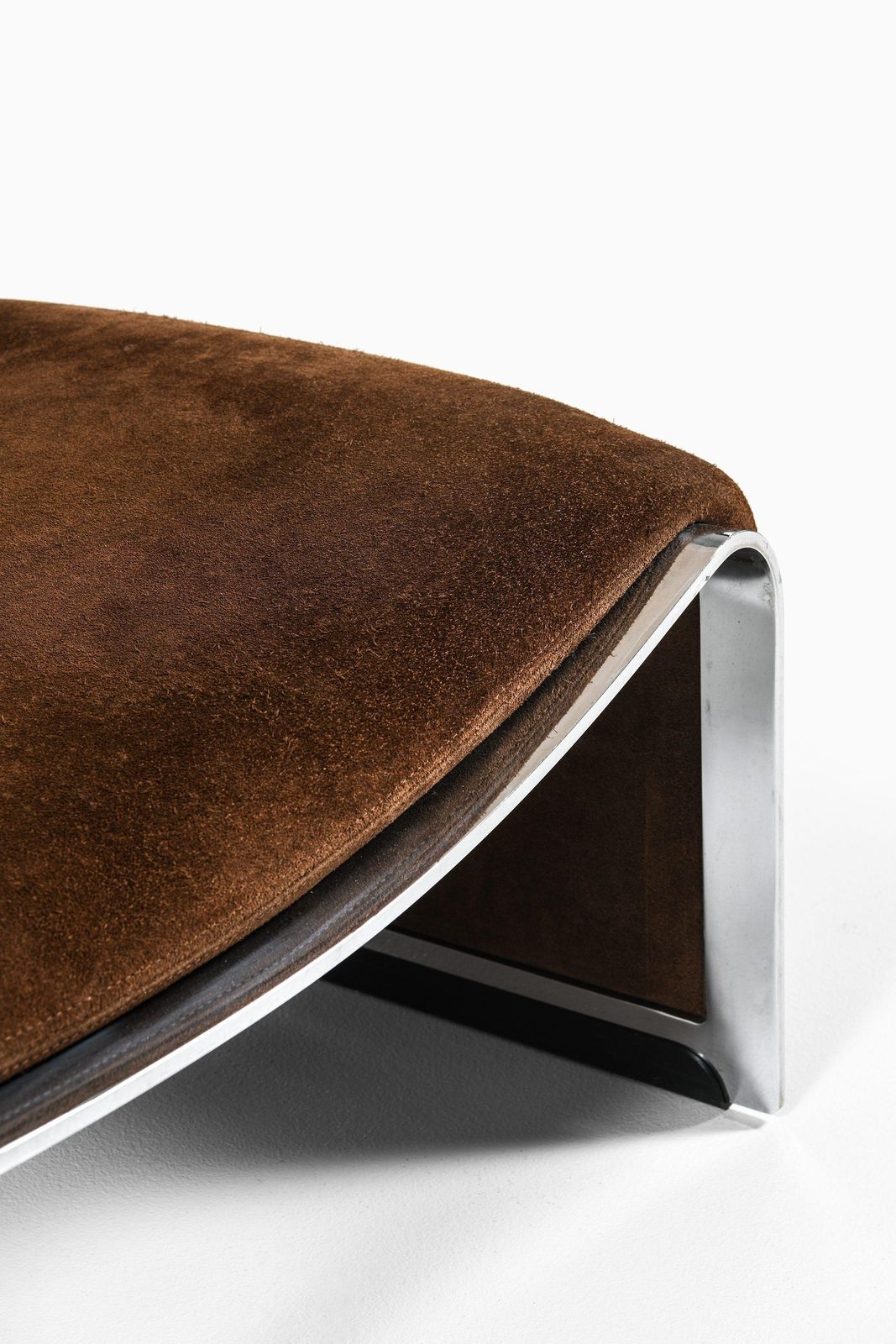 Pair Of Easy Chairs In Chromed Steel And Suede By Introini Vittorio, 1965 photo Furniture