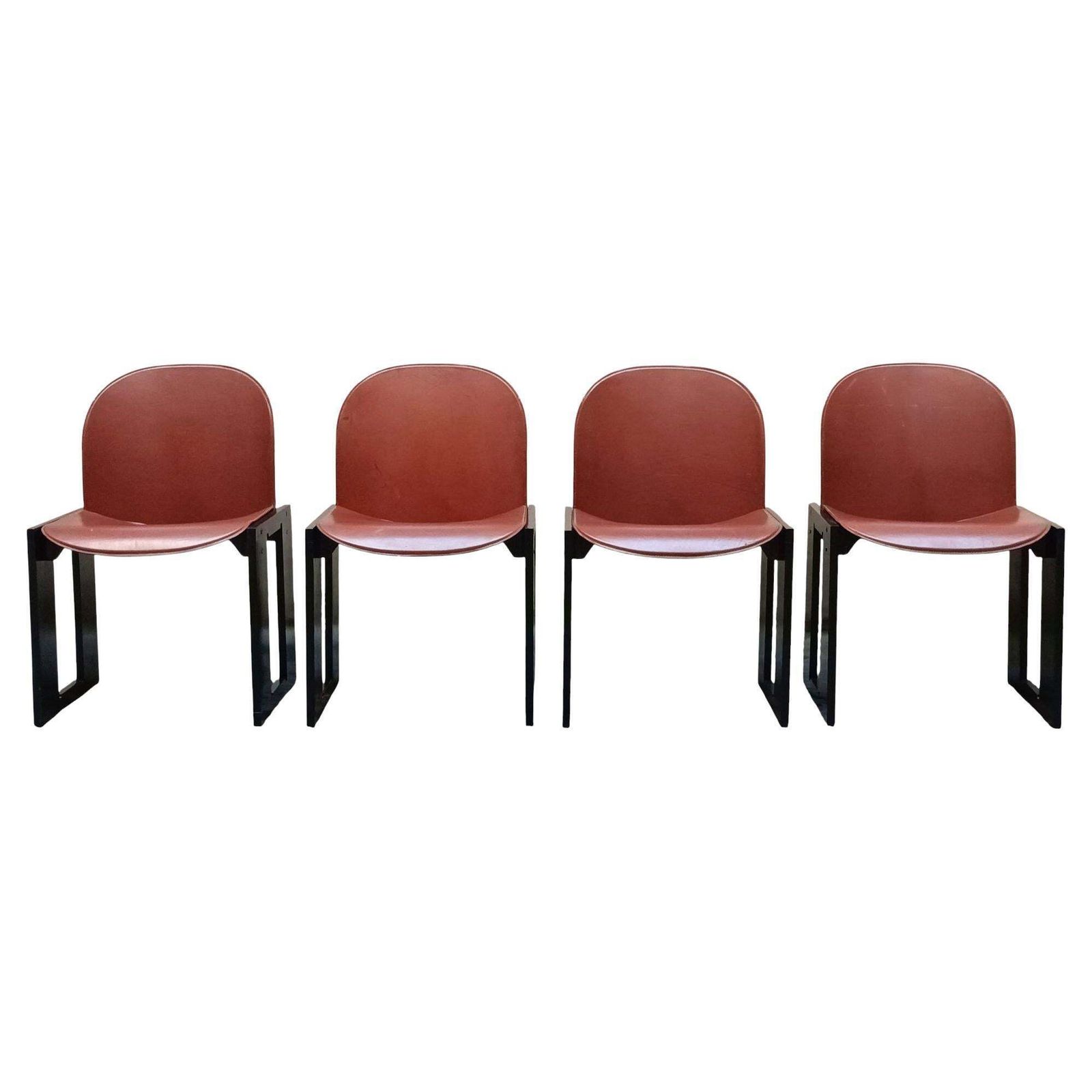 Afra & Tobia Scarpa For B&B Italia Set Of 4 "Dialogo" Chairs, Italy 1970s